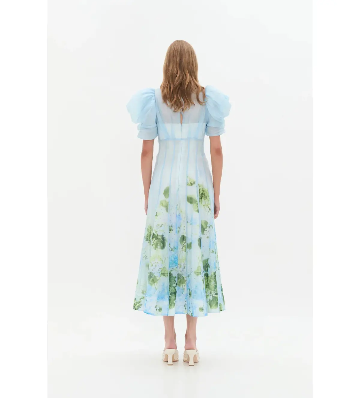 Aje Clementine Midi Dress Blue Hydrangea Size 10 - Image 5