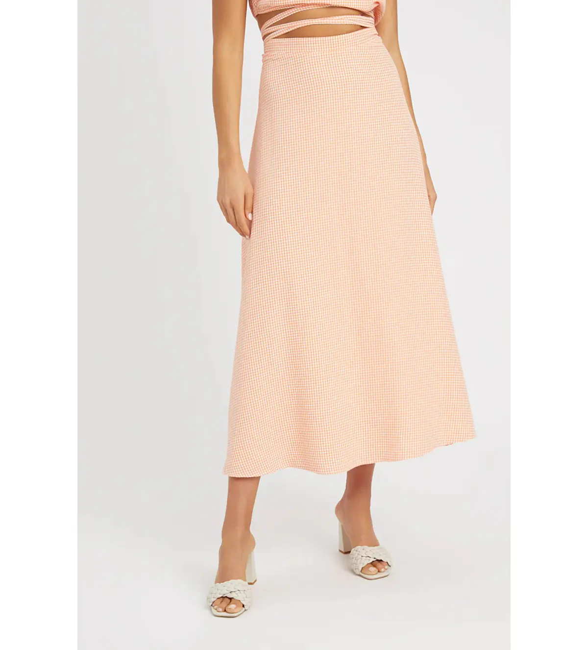 Kookai Brady Tie Top and Midi Skirt Set in Multi Size AU 12 - Image 5