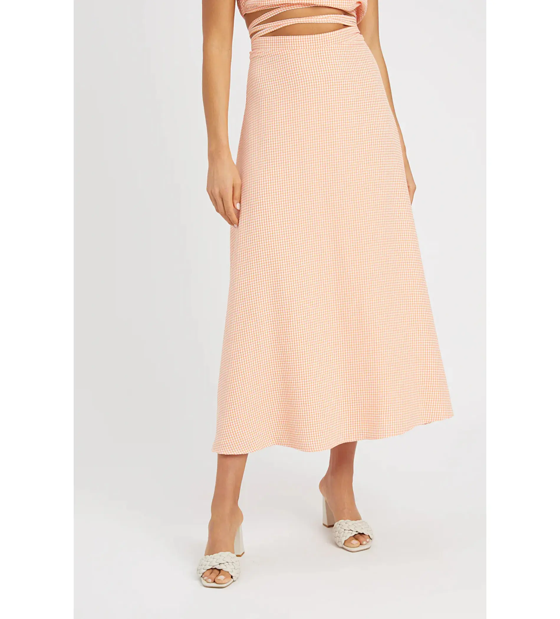 Kookai Brady Tie Top and Midi Skirt Set in Multi Size AU 12 - Image 5