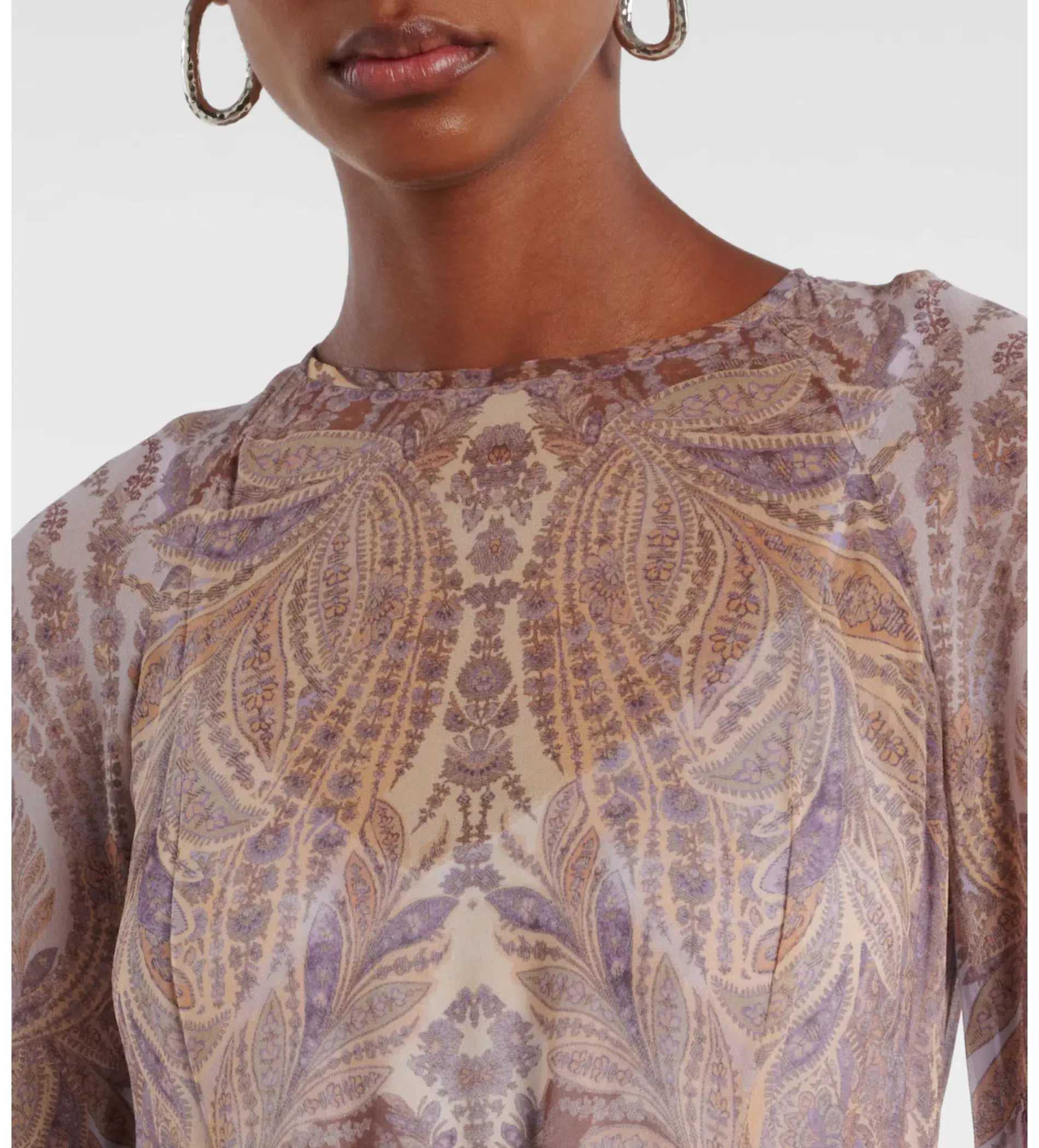 Zimmermann Hypnotic Sheath Maxi Dress Lilac Paisley Size 1/AU 10 - Image 2
