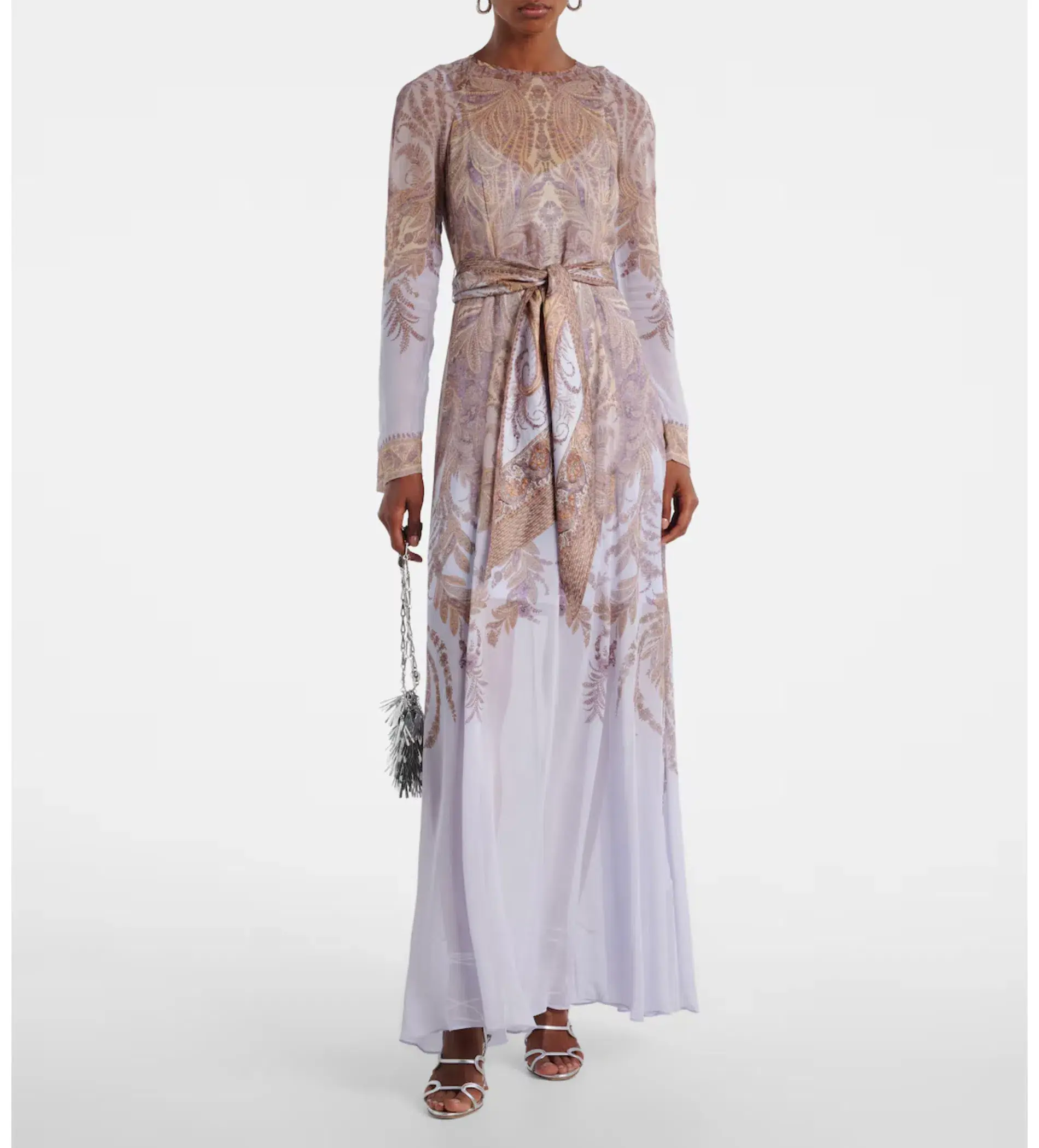 Zimmermann Hypnotic Sheath Maxi Dress Lilac Paisley Size 1/AU 10 - Image 1