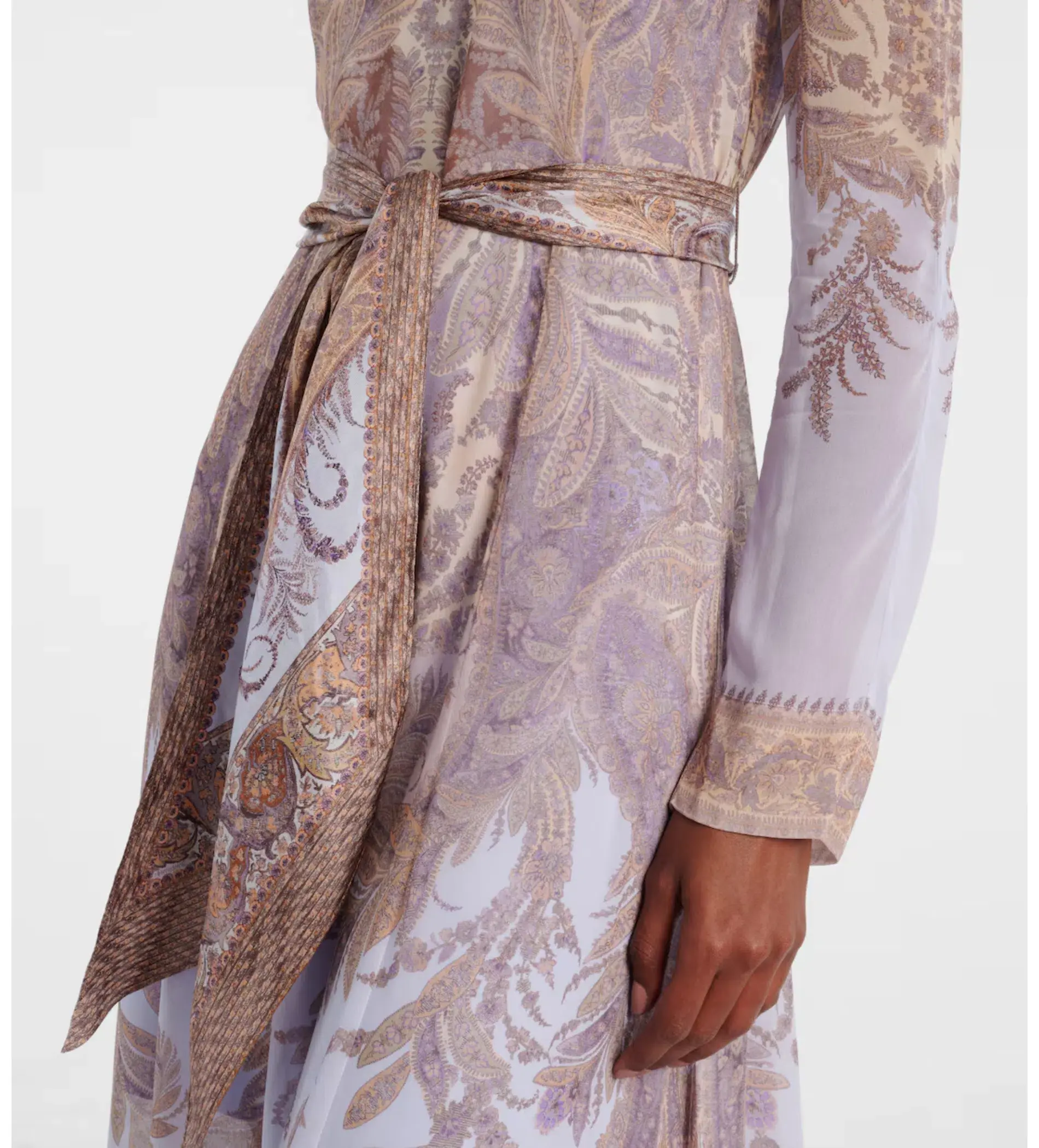 Zimmermann Hypnotic Sheath Maxi Dress Lilac Paisley Size 1/AU 10 - Image 3