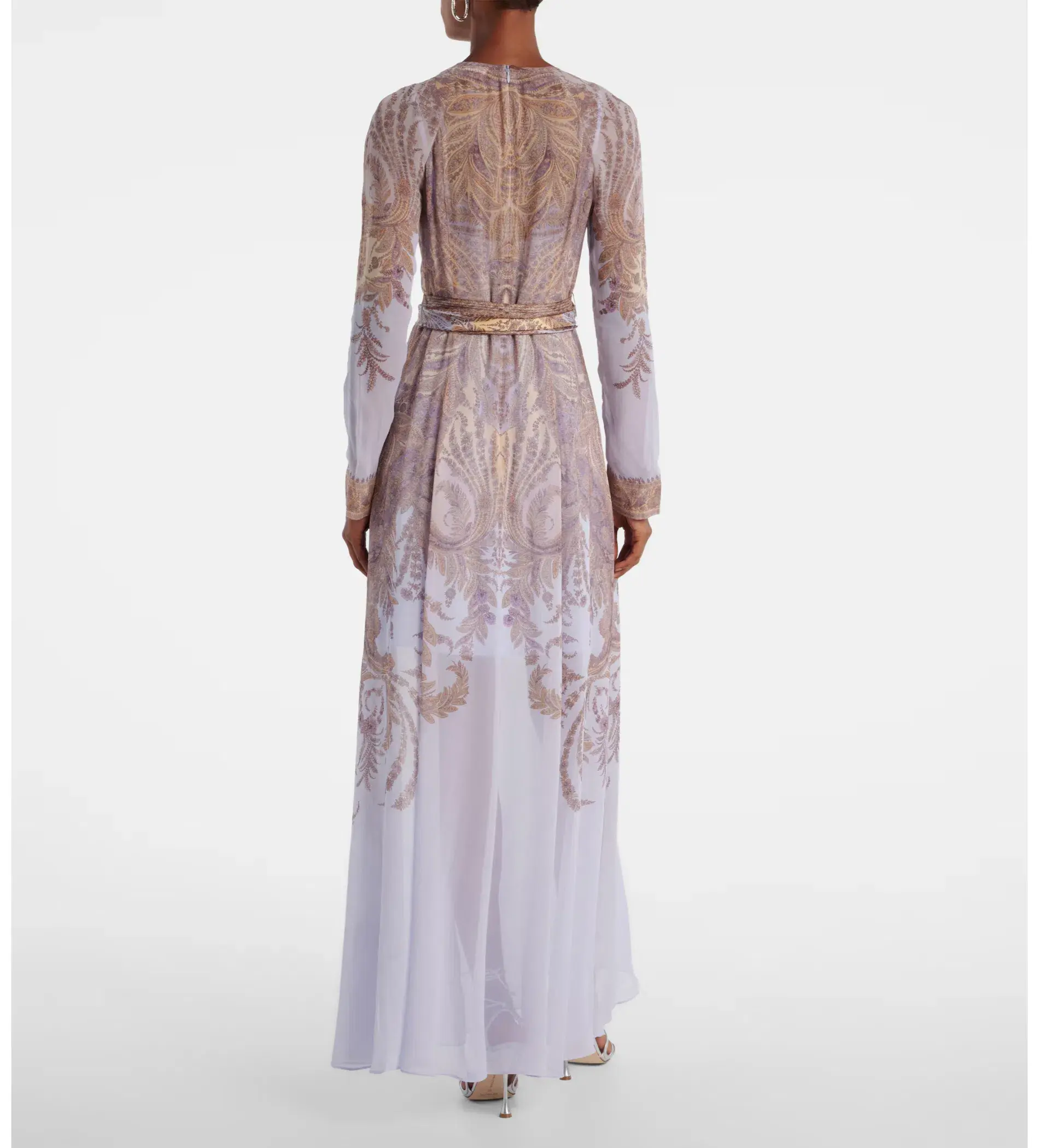 Zimmermann Hypnotic Sheath Maxi Dress Lilac Paisley Size 1/AU 10 - Image 4