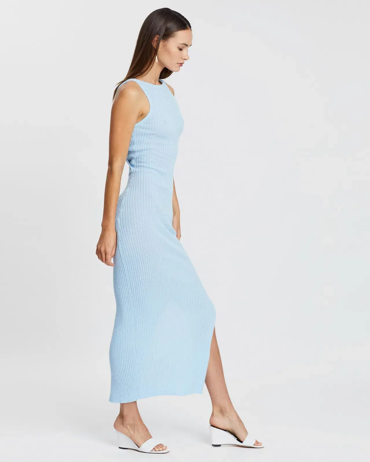 Bec & Bridge Riviera Knit Midi Dress in Blue Size AU 10 - Image 2