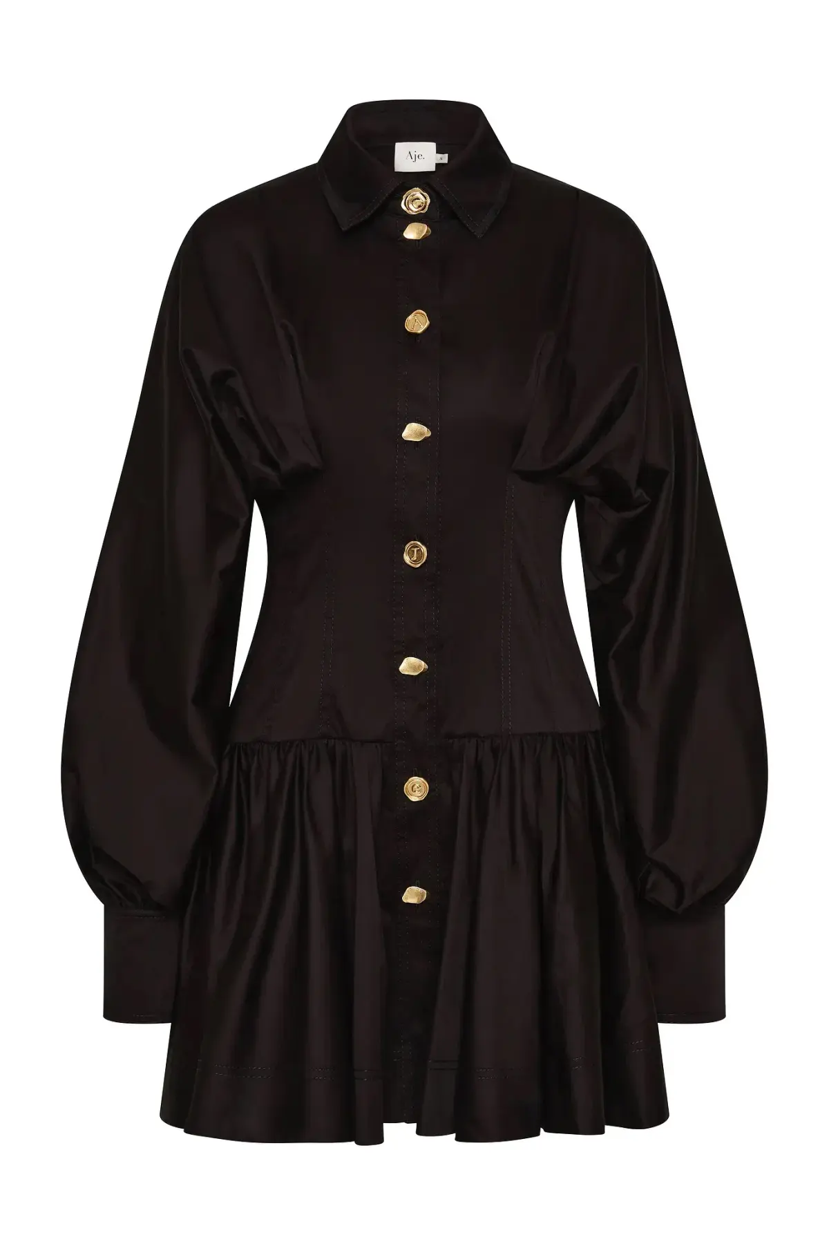 Aje Alexa Long Sleeve Mini Dress / Black / Size 6 - Image 4