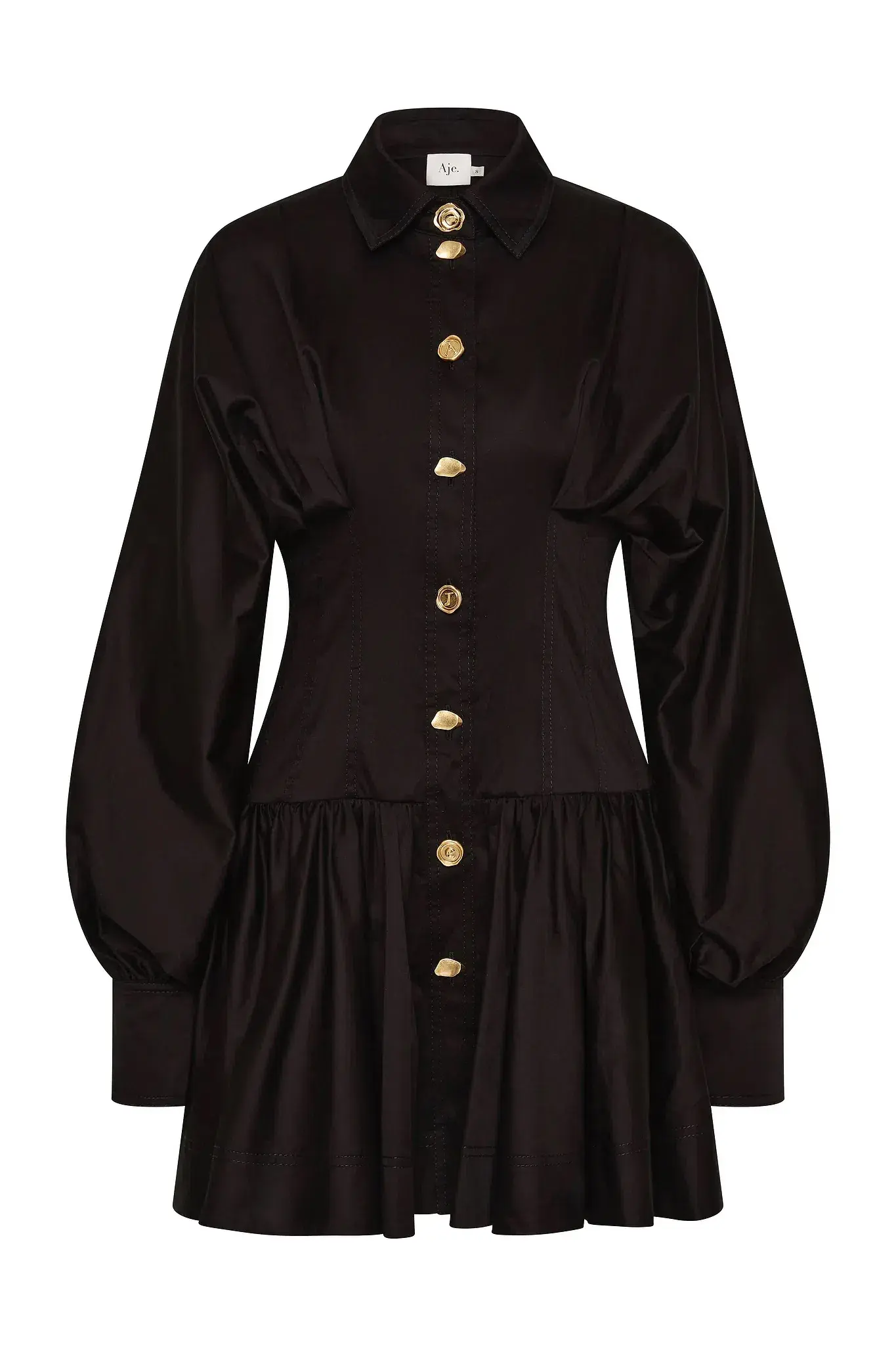 Aje Alexa Long Sleeve Mini Dress / Black / Size 6 - Image 4
