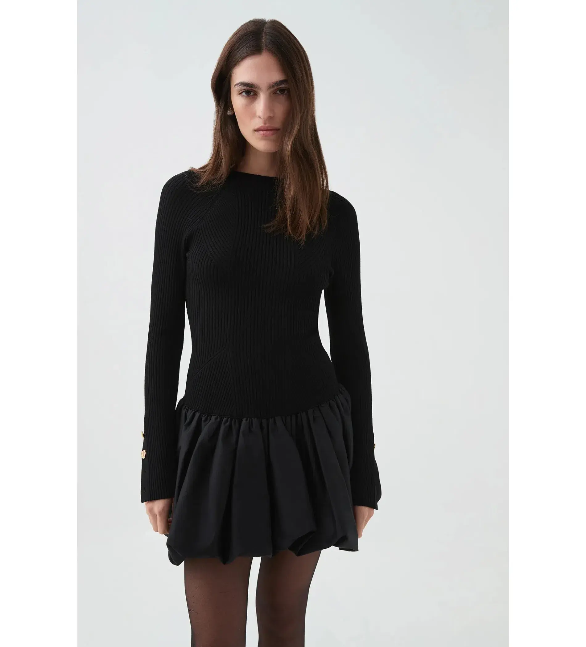 Aje Moonlight Knit Mini Dress Black Size AU 8 - Image 5