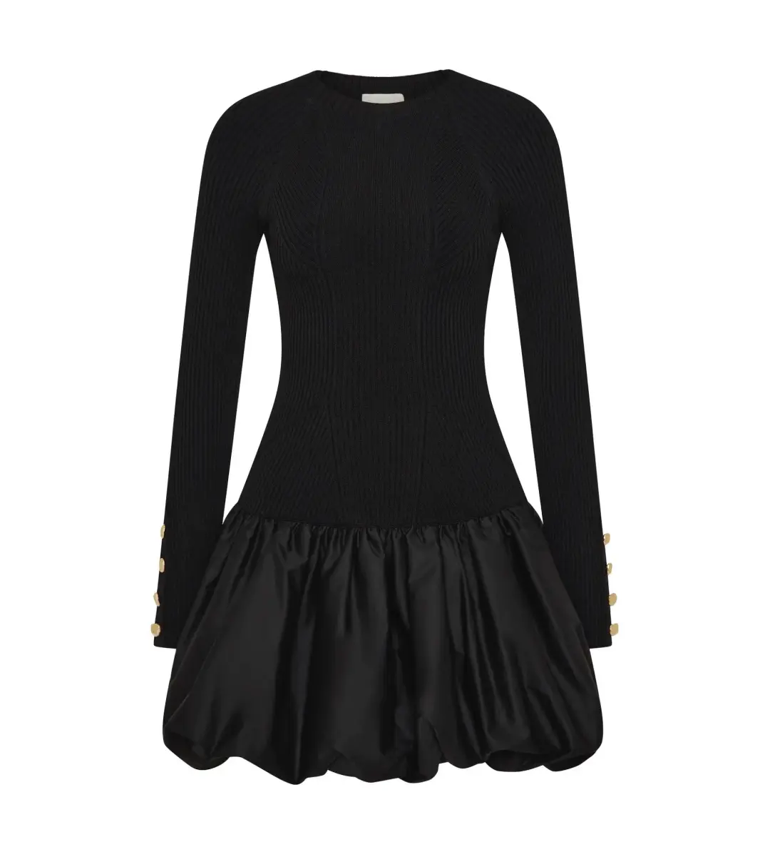 Aje Moonlight Knit Mini Dress Black Size AU 8 for rent on The Volte - main image