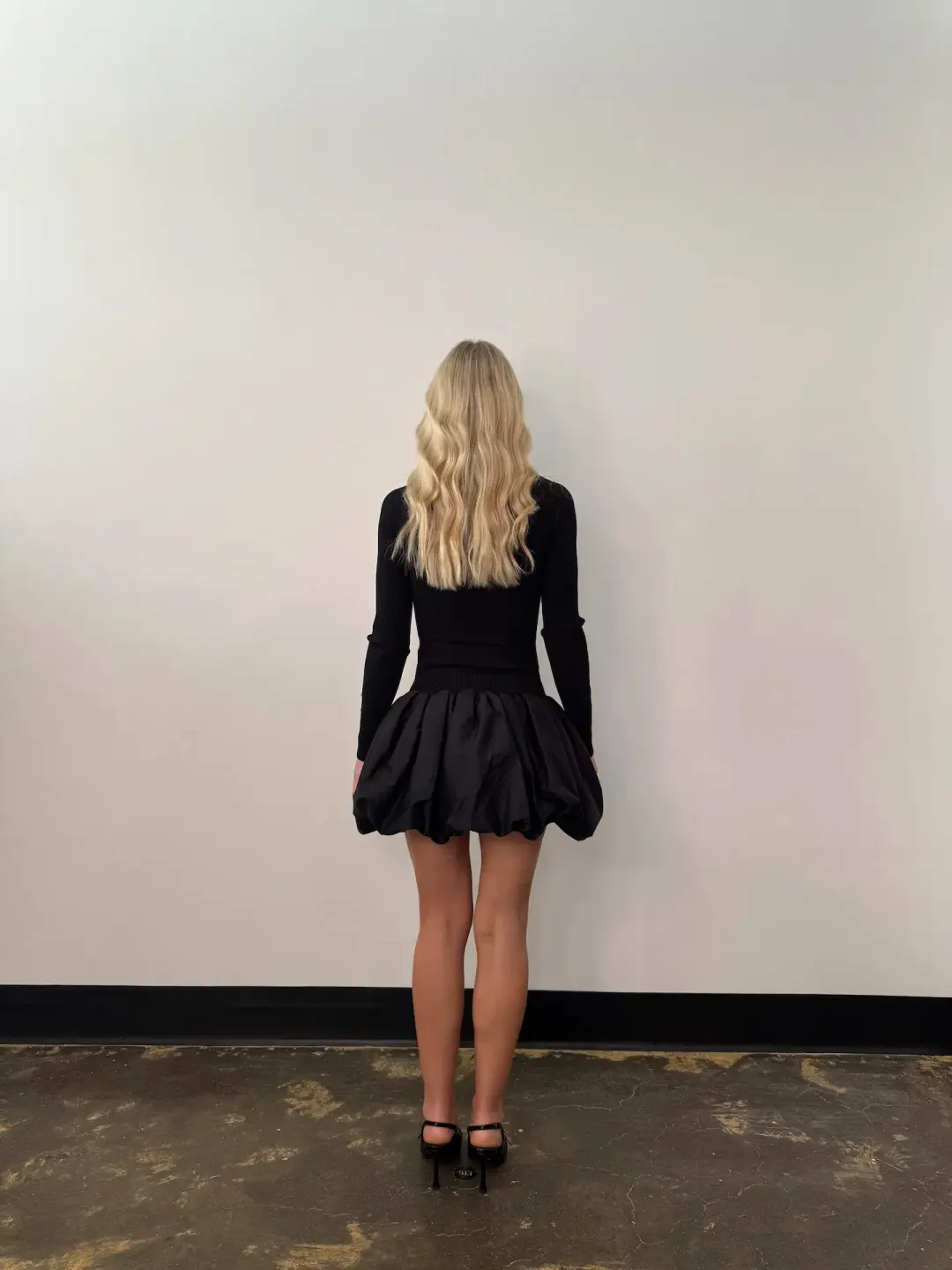 Aje Moonlight Knit Mini Dress Black Size AU 8 for rent on The Volte - main image