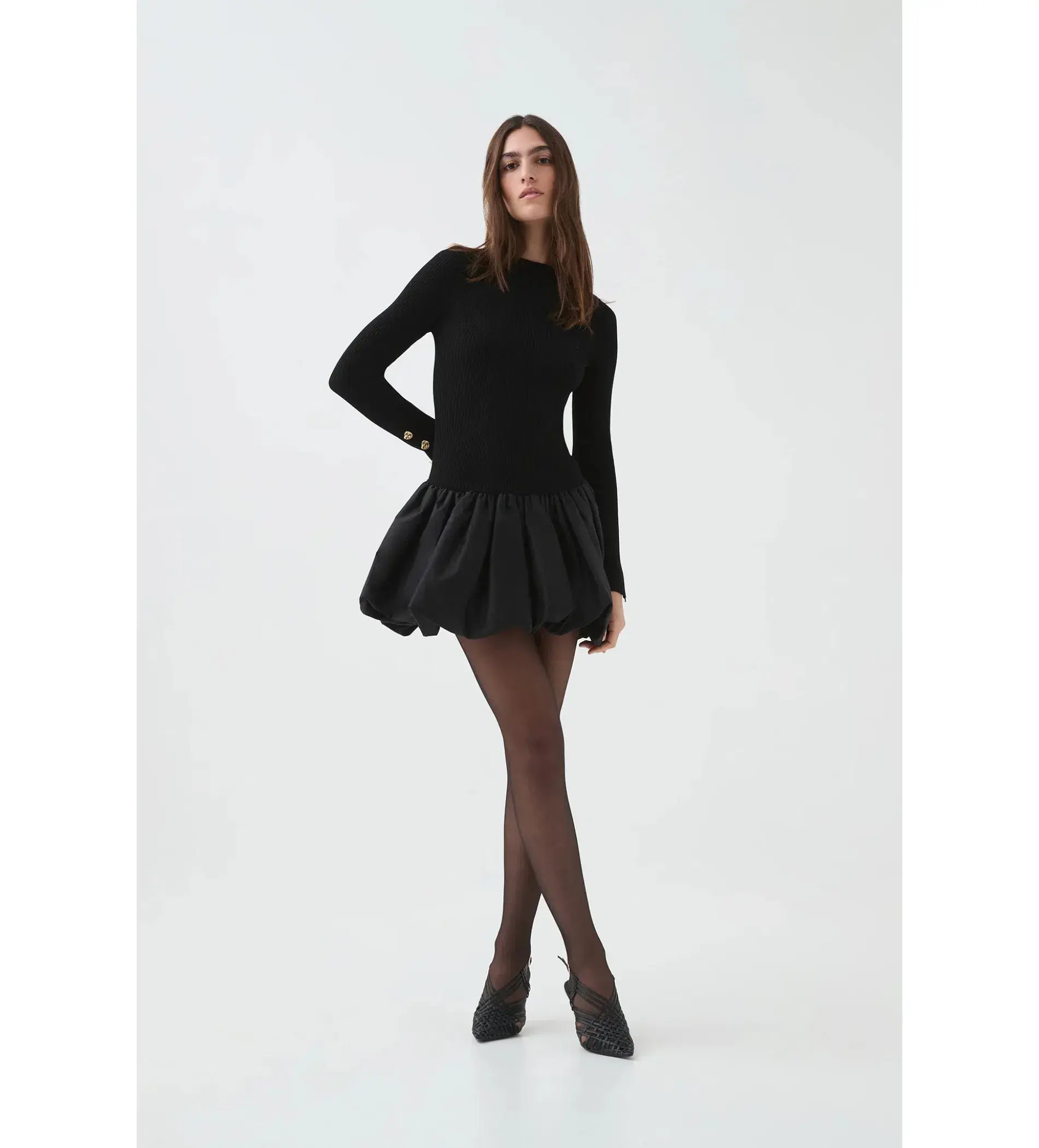 Aje Moonlight Knit Mini Dress Black Size AU 8 - Image 1