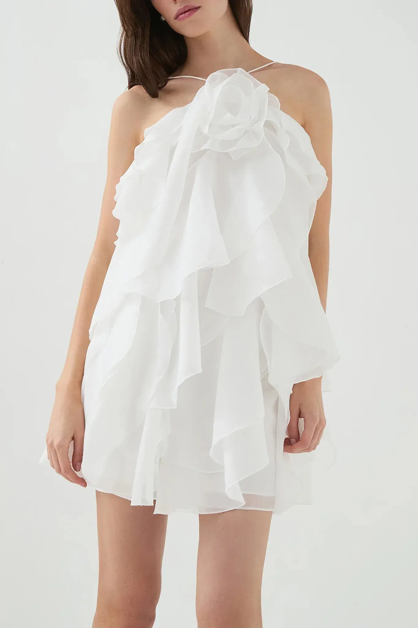 Aje Pandorea Layered Mini Dress in Ivory Size AU8 - Image 2