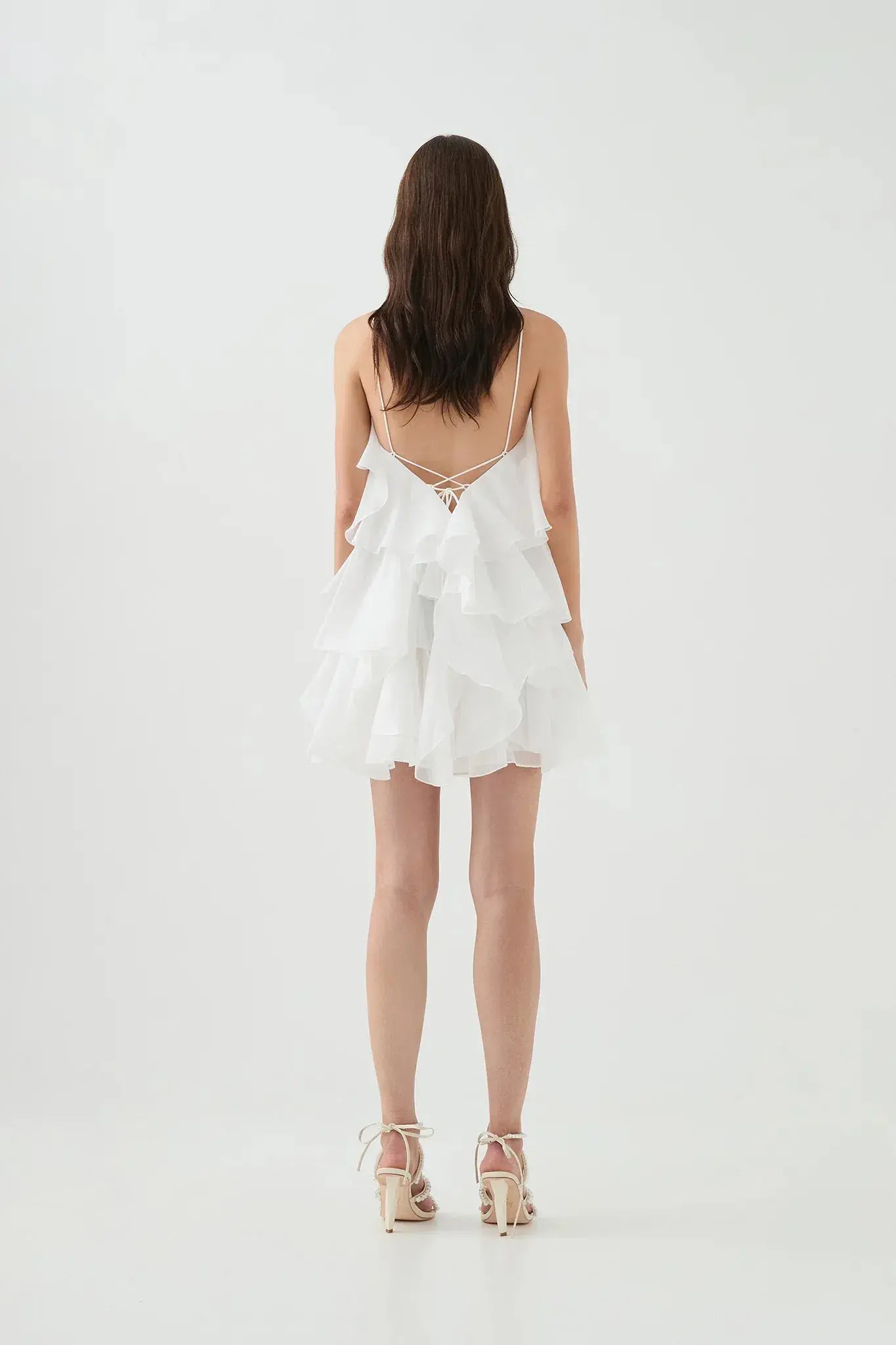 Aje Pandorea Layered Mini Dress in Ivory Size AU8 - Image 3