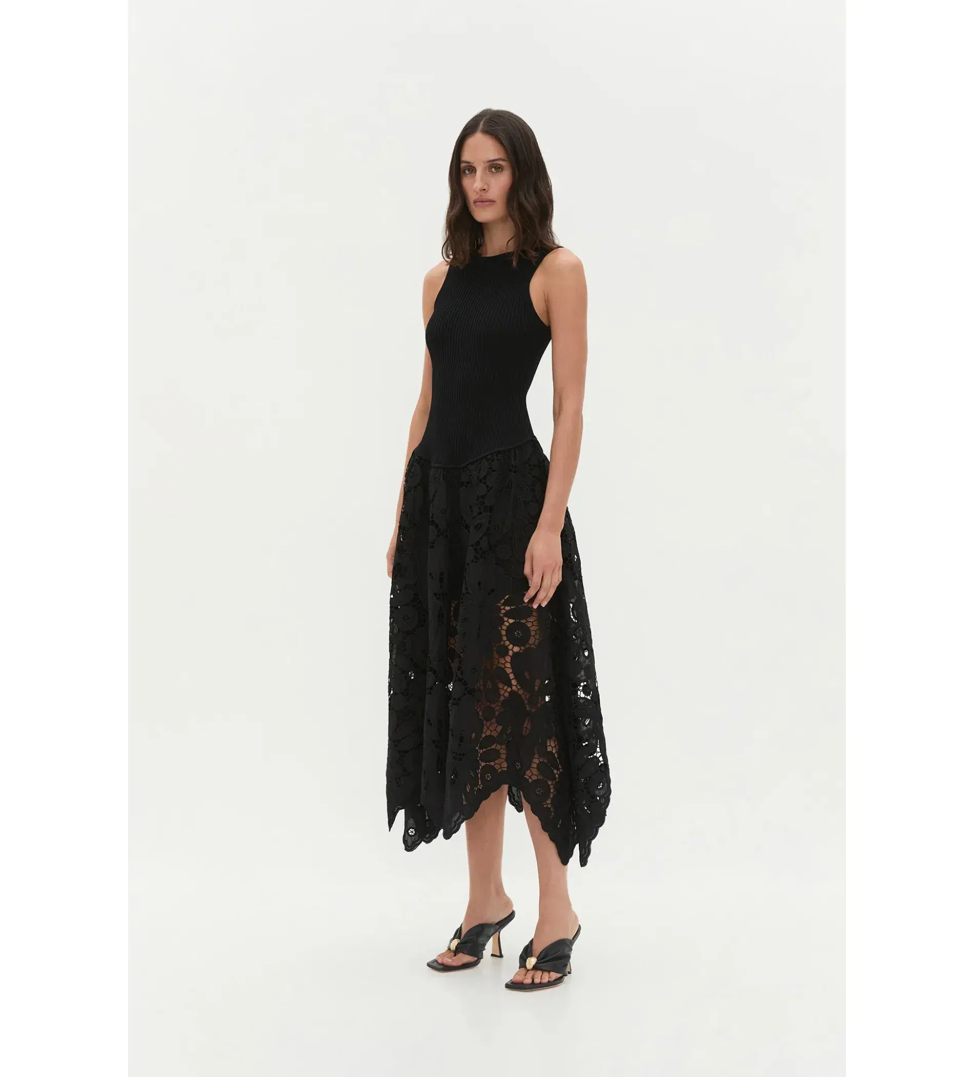 Aje Atlas Knit Midi Dress in Black Size XS / AU 6 - Image 2