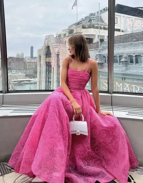 Aje Evangelina Cornell Maxi Dress Pink Size 14 for rent on The Volte - main image