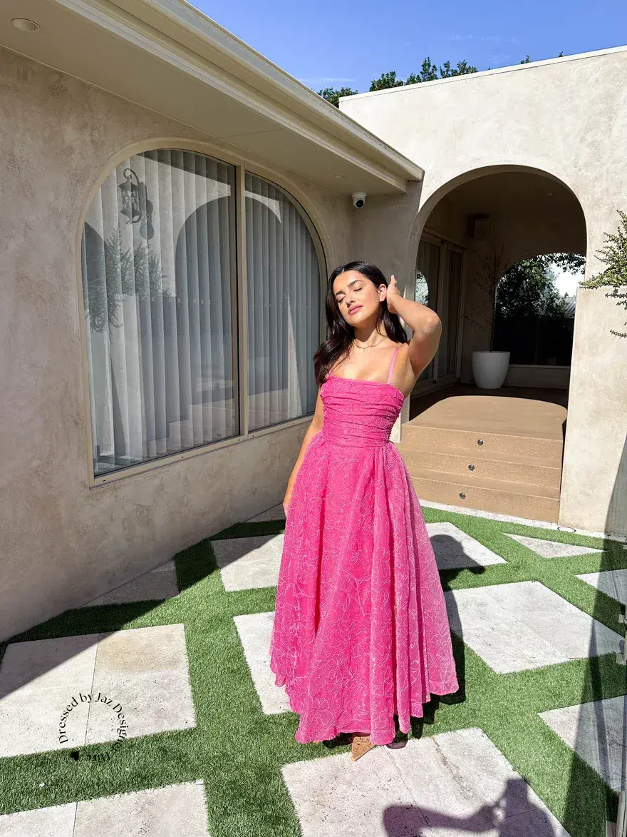 Aje Evangelina Cornell Maxi Dress Pink Size 14 for rent on The Volte - main image