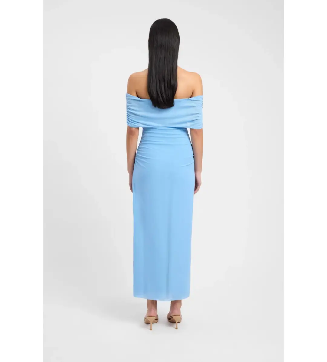 Kookai Bolt Off Shoulder Midi Dress Powder Blue Size AU 6 for rent on The Volte - main image