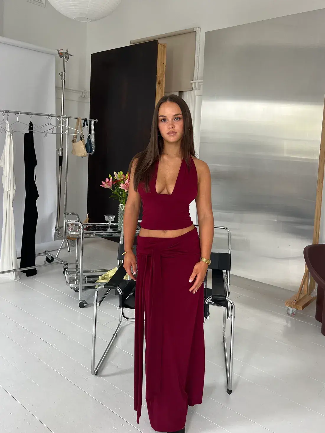 La Marie, Sofia set, Burgandy, Size S - Image 1