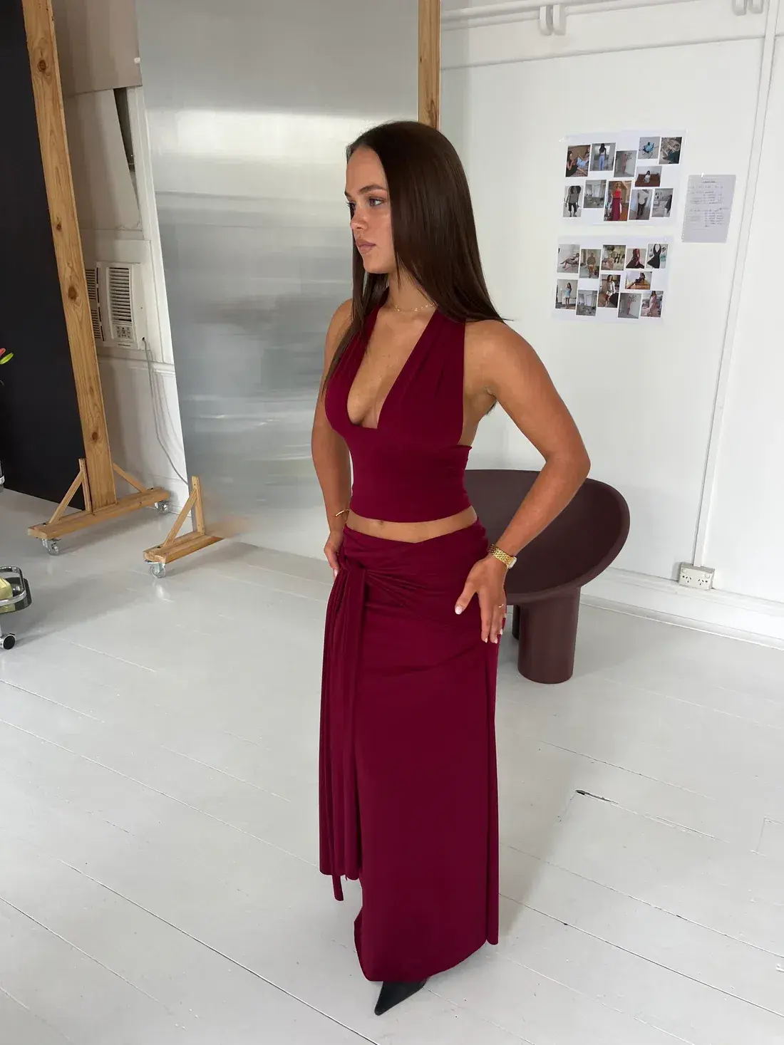 La Marie, Sofia set, Burgandy, Size S - Image 4