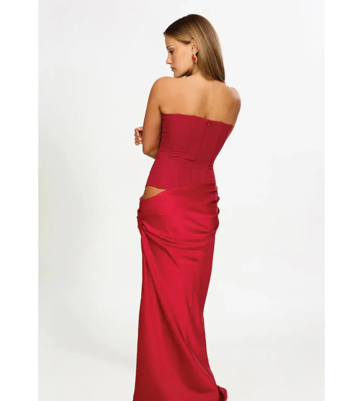 Hntr The Label Huxley Gown Maxi Dress In Wine Size AU 8  - Image 4