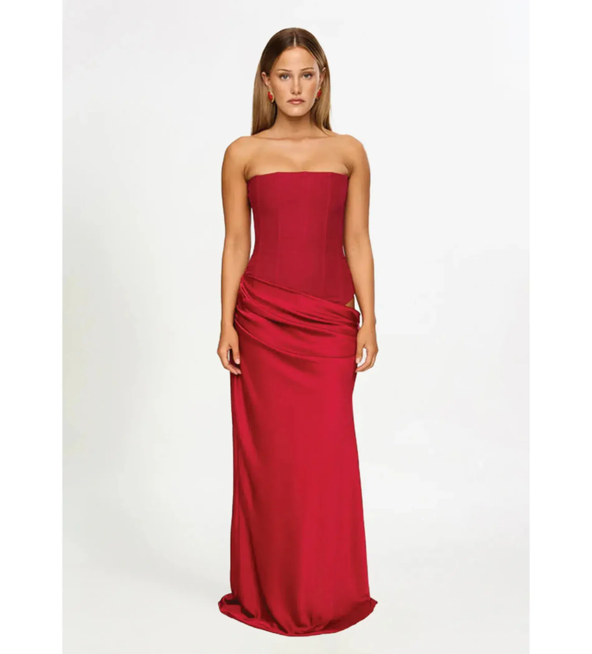 Hntr The Label Huxley Gown Maxi Dress In Wine Size AU 8  - Image 1