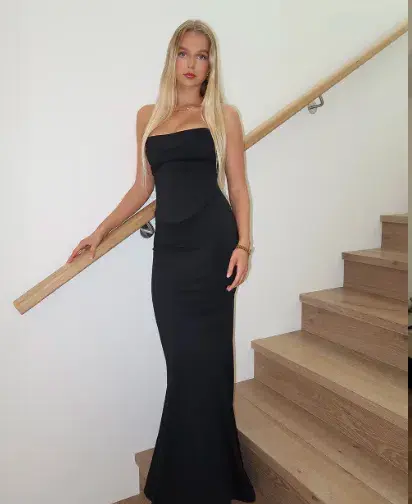 HNTR the label Louie Gown Noir Black Size AU 8  - Image 4