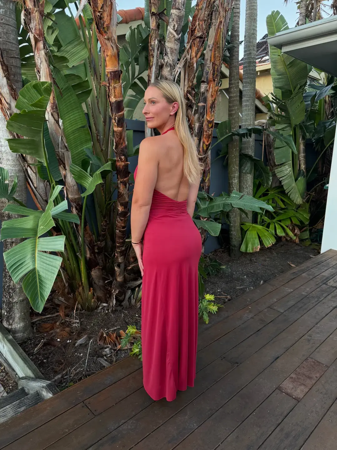 Bec & Bridge Susie Plunge Maxi Dress Red Size AU 10 for rent on The Volte - main image
