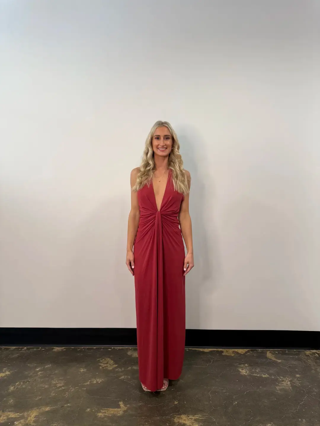 Bec & Bridge Susie Plunge Maxi Dress Red Size AU 10 for rent on The Volte - main image