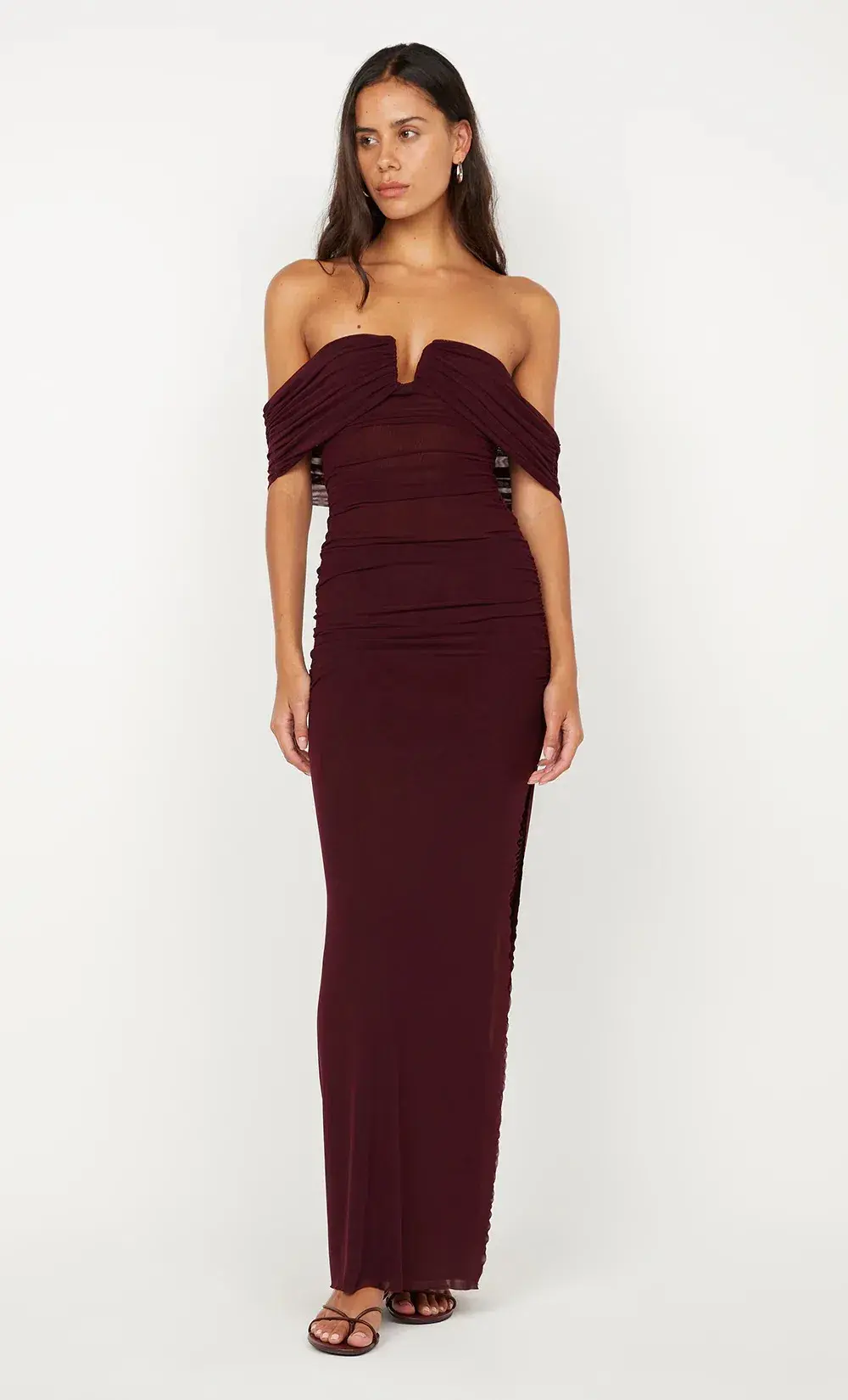 BEC & BRIDGE POPPY GATHERED MAXI / PLUM / SIZE 8 - Image 1