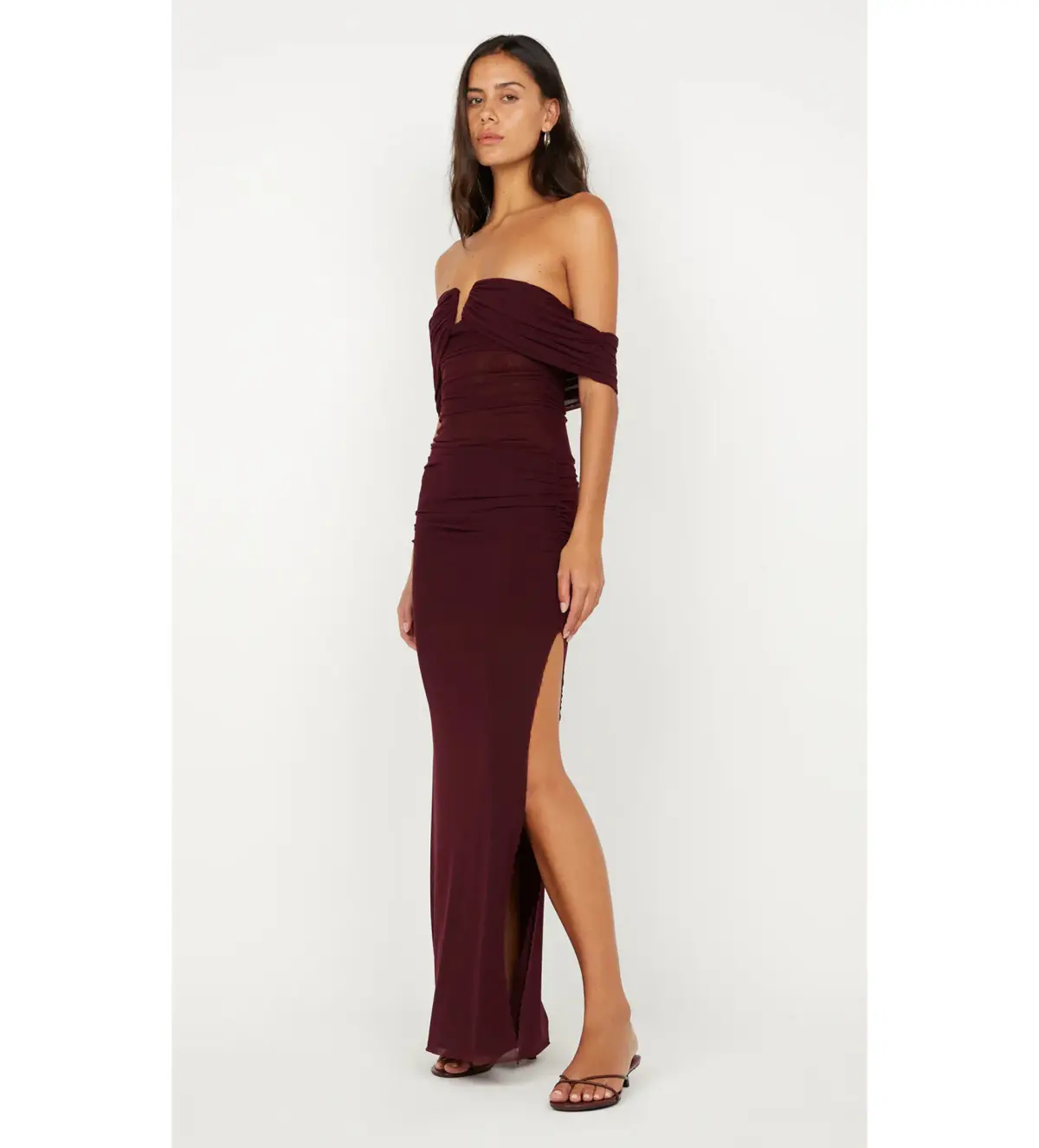 Bec and Bridge Poppy Gathered Maxi Dress in Plum Size L / AU 12  - Image 2