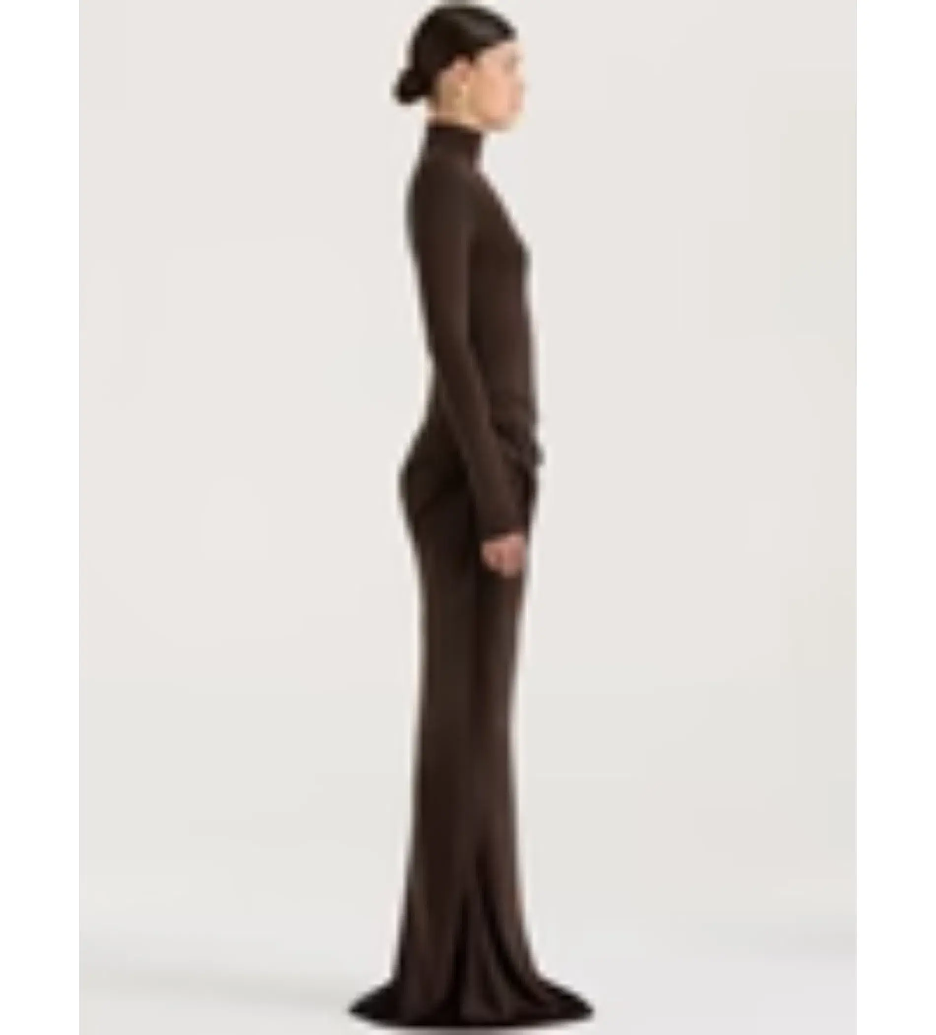 Henne Soraia Long Sleeve Dress	in Brown Size L/ AU 12  - Image 3
