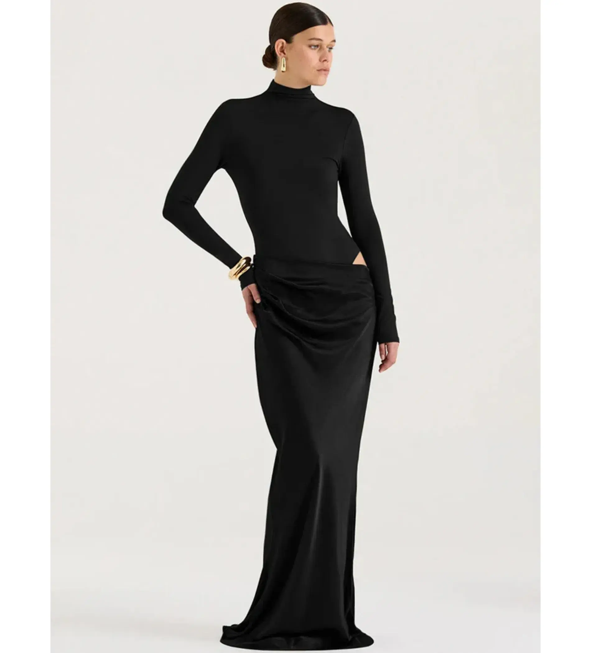 Henne Soraia Long Sleeve Dress	in Brown Size L/ AU 12  - Image 1