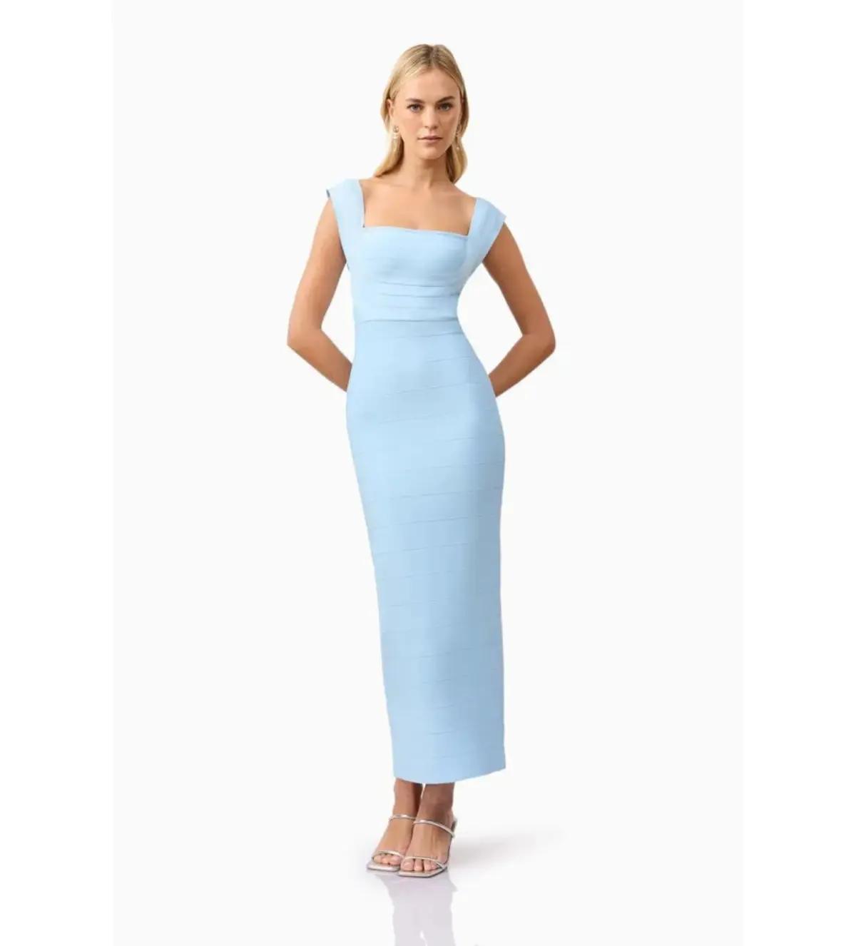 Elliatt Fiona Fitted Maxi Dress In Blue Size XL/ AU 14 - Image 2