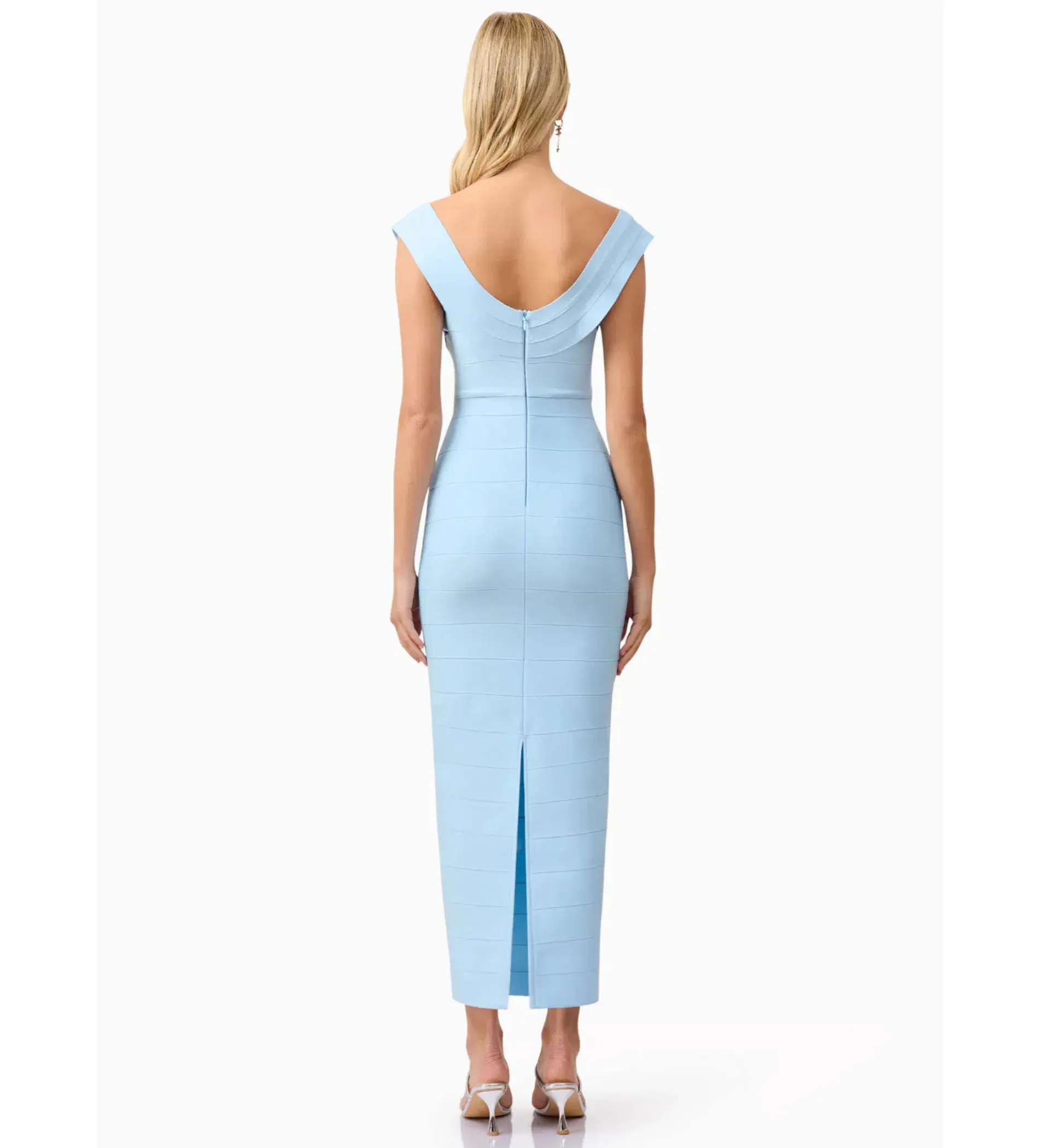 Elliatt Fiona Fitted Maxi Dress In Blue Size XL/ AU 14 - Image 3