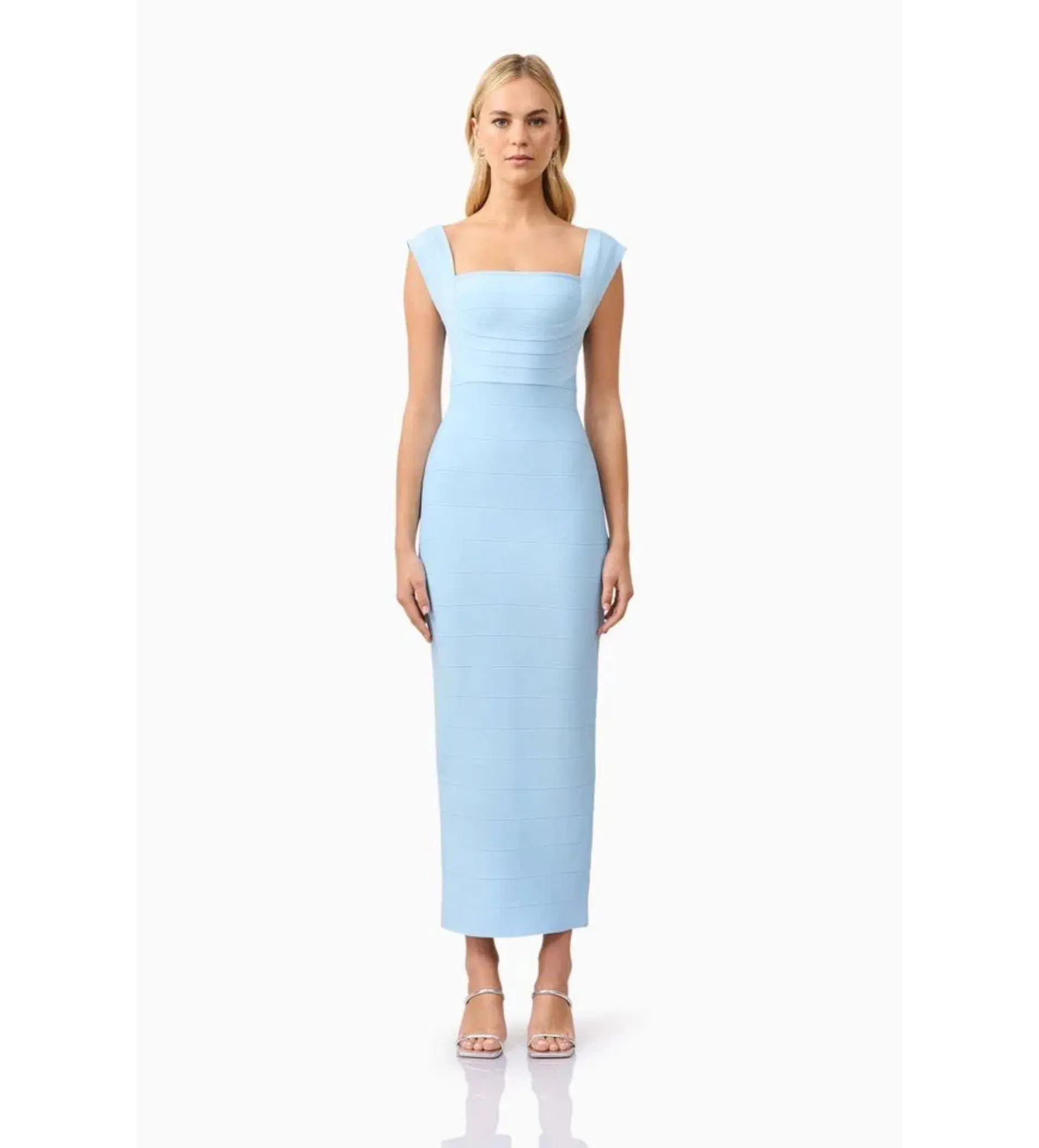 Elliatt Fiona Fitted Maxi Dress In Blue Size XL/ AU 14 - Image 1