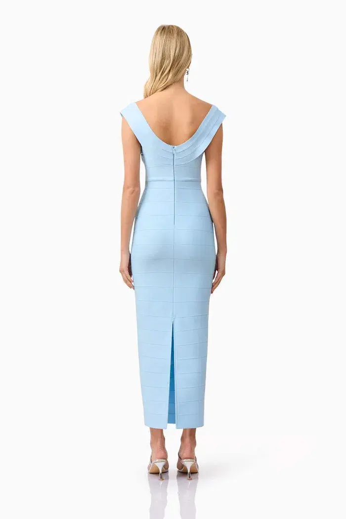 Elliatt Fiona Fitted Maxi Dress Blue Size AU 12 - Image 3