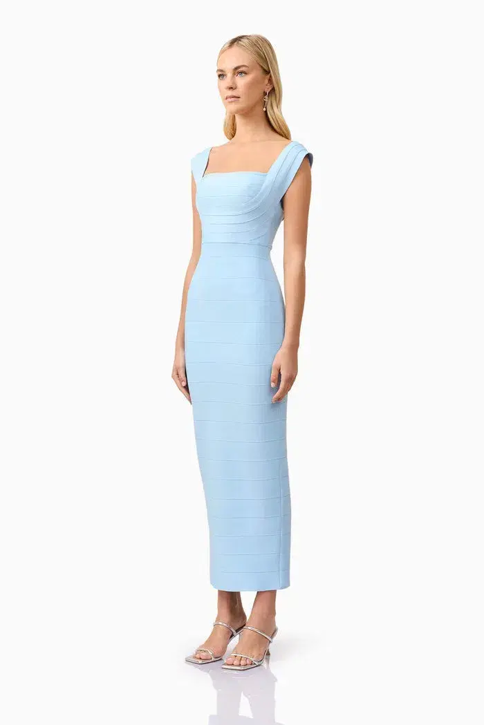 Elliatt Fiona Fitted Maxi Dress Blue Size AU 12 - Image 2