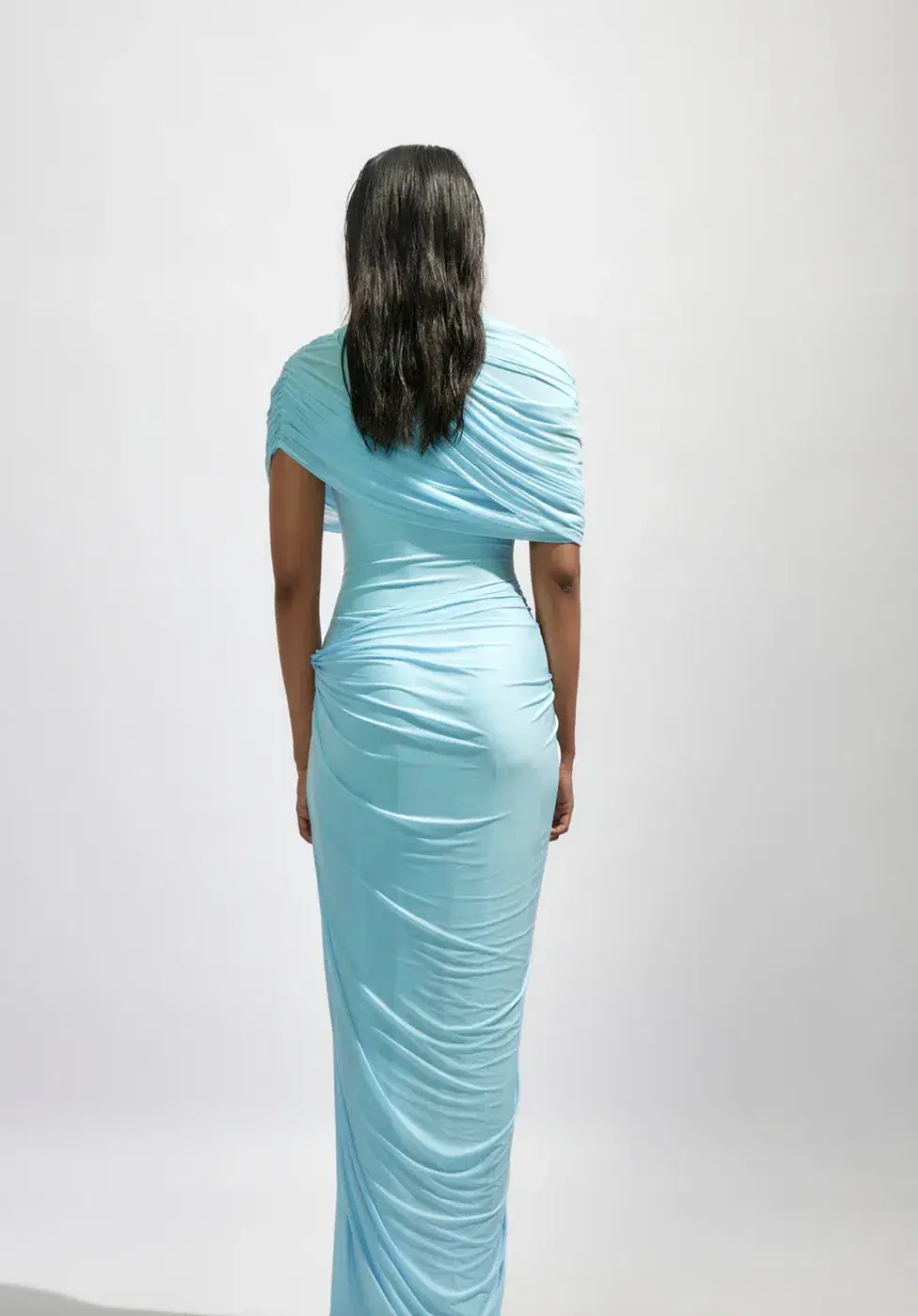 Deme by Gabriella	Jasmine pleated gown	XS/6	Blue - Image 2
