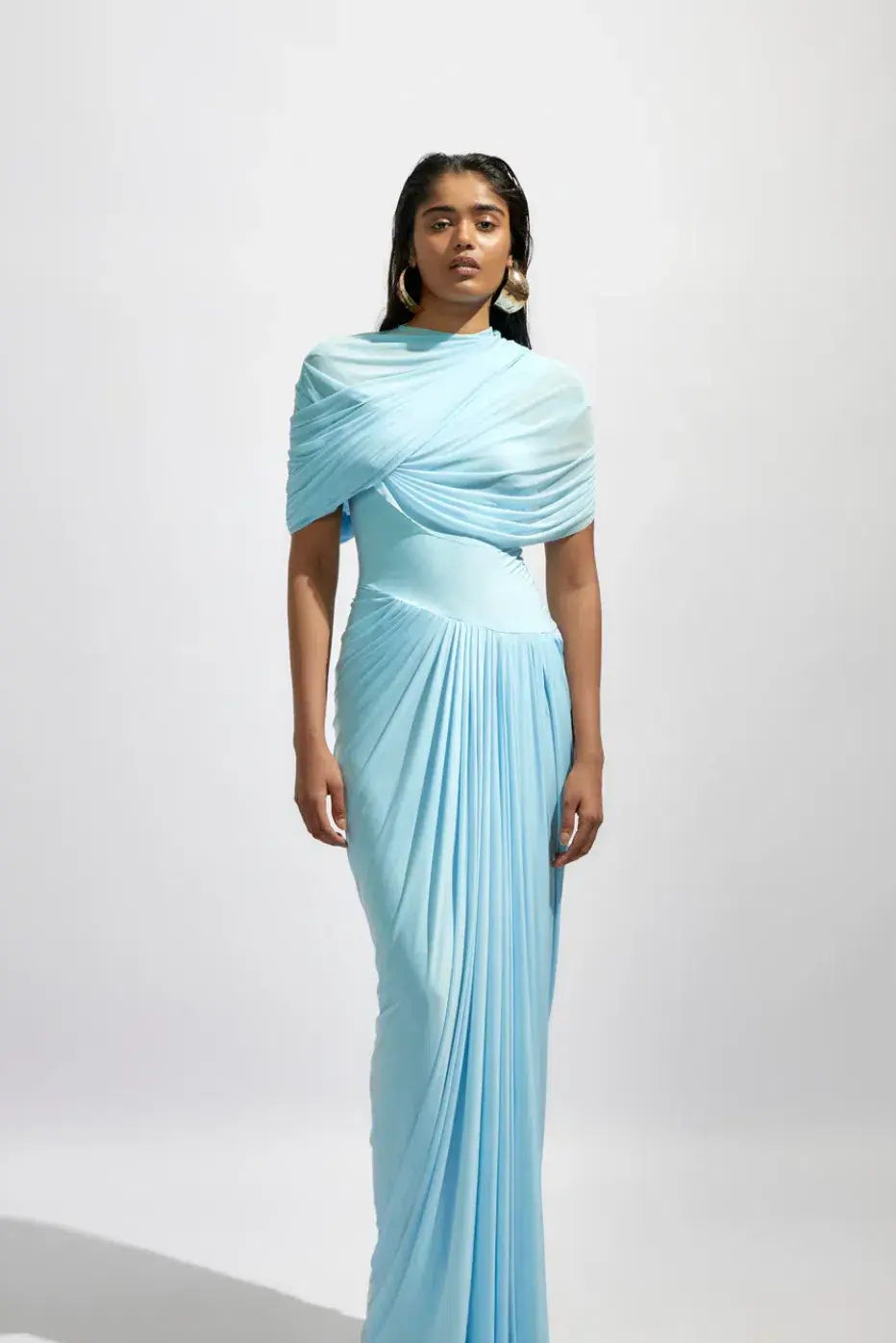 Deme by Gabriella	Jasmine pleated gown	XS/6	Blue - Image 1