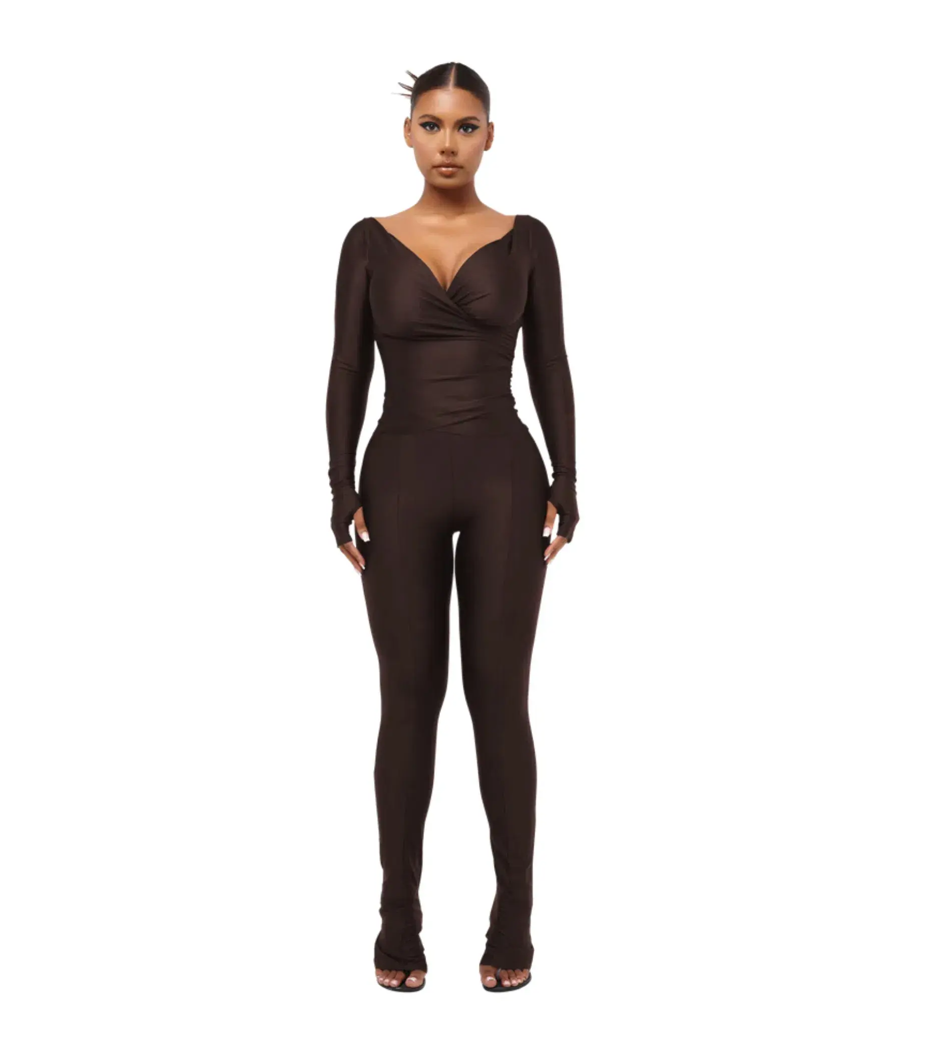 Cou Coo Lanai Long Sleeved Top and Leggings Set in Chocolate Size XS / AU 6 - Image 1