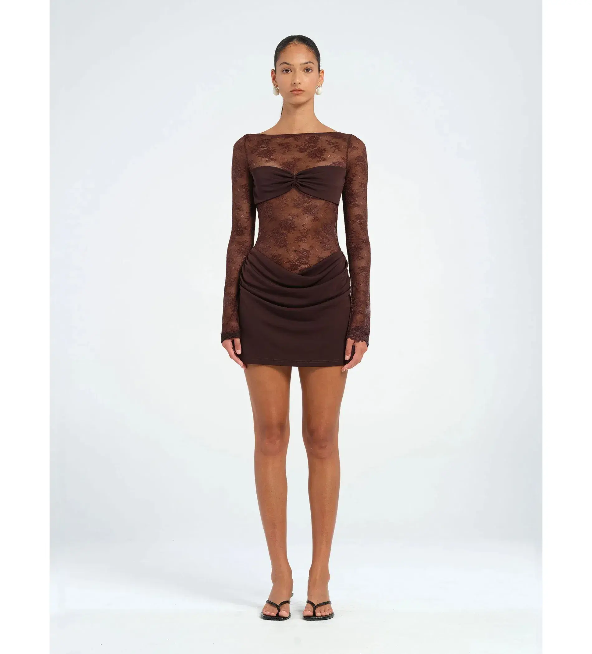 Benni Oskar Mini Dress	Chocolate Size XS/6 - Image 1