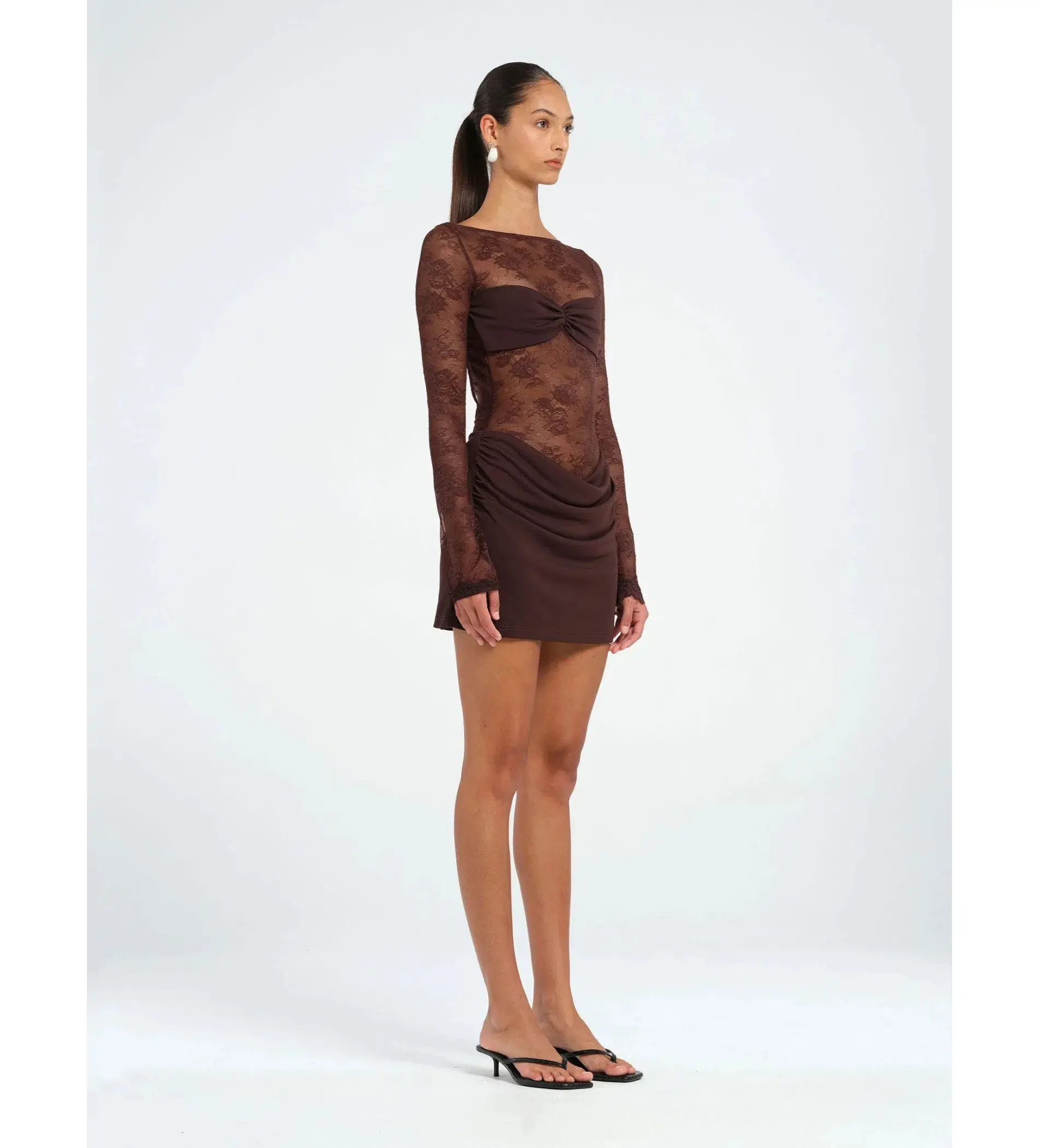 Benni Oskar Mini Dress	Chocolate Size XS/6 - Image 2