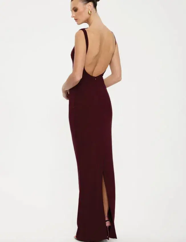 Effie Kats Verona Gown in Wine Size S/8 for rent on The Volte - main image