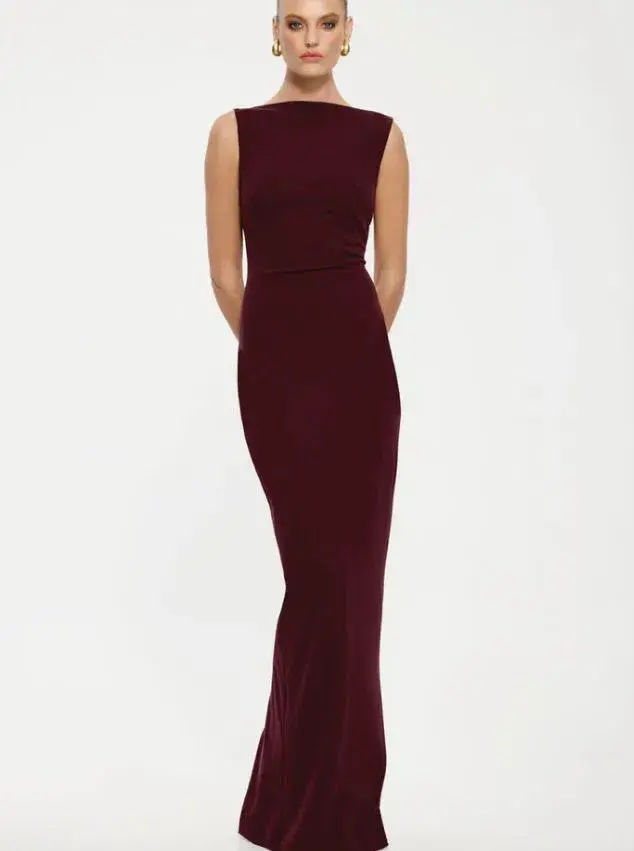 Effie Kats Verona Gown in Wine Size S/8 for rent on The Volte - main image