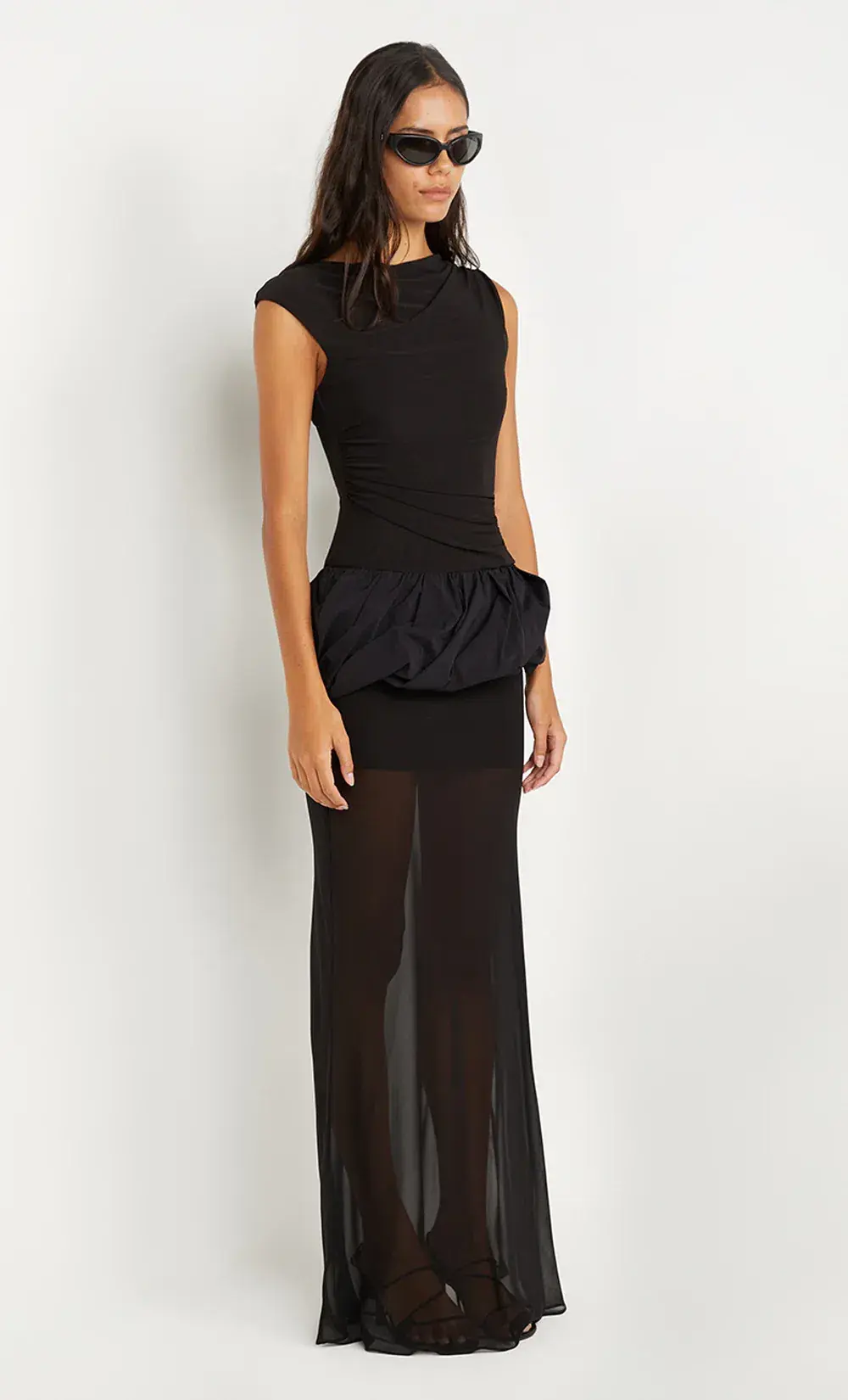 Bec and Bridge Ida Bubble Mesh Maxi Dress in Black Size 6 / XS AU - Image 4