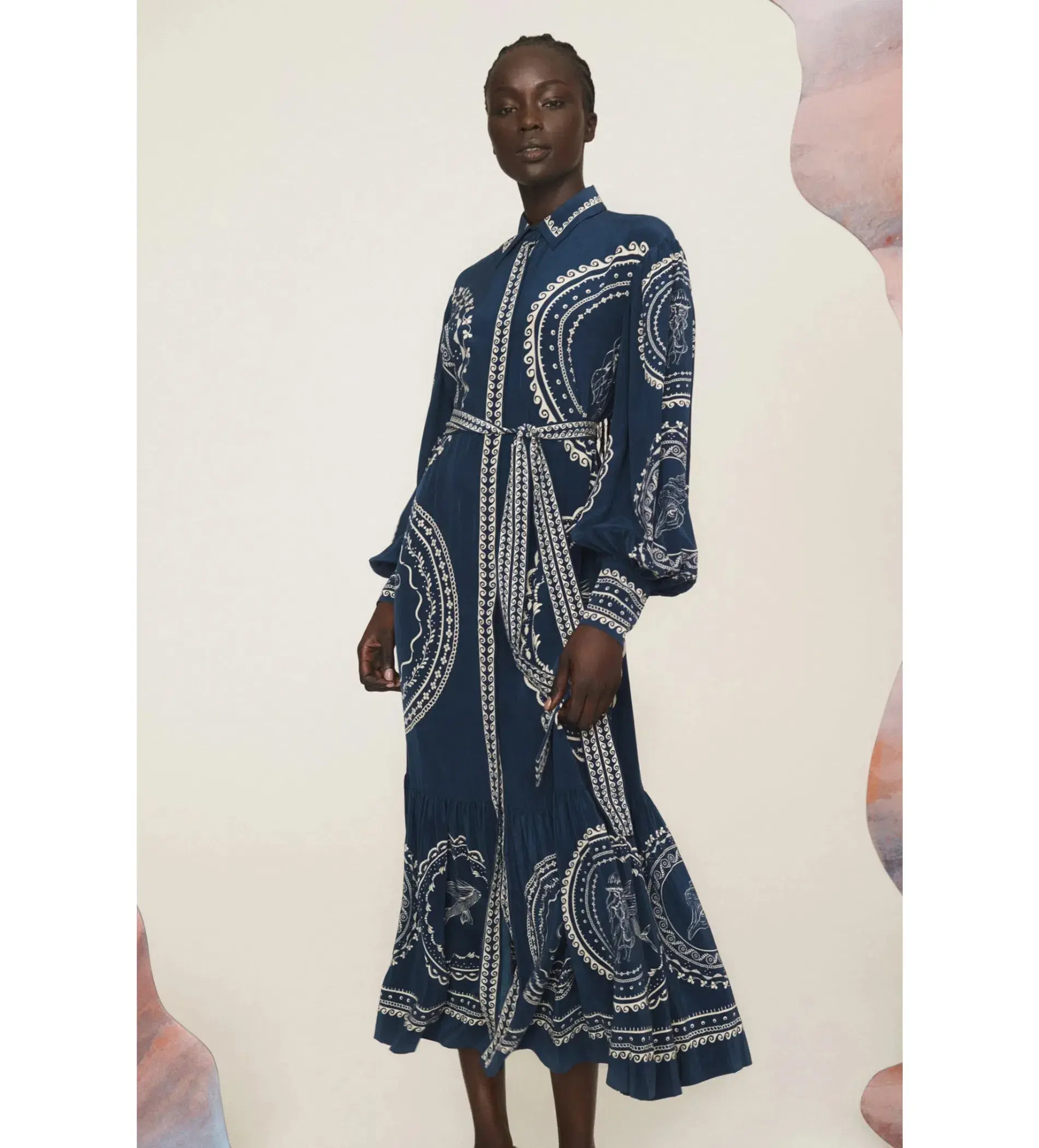 Alemais Silk Shirt Midi Dress Oceane Size 12 - Image 1