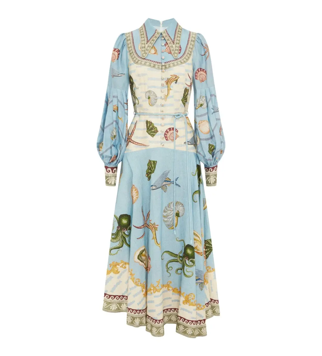 Alemais Bath House Shirt Midi Dress Print Size 16 for rent on The Volte - main image