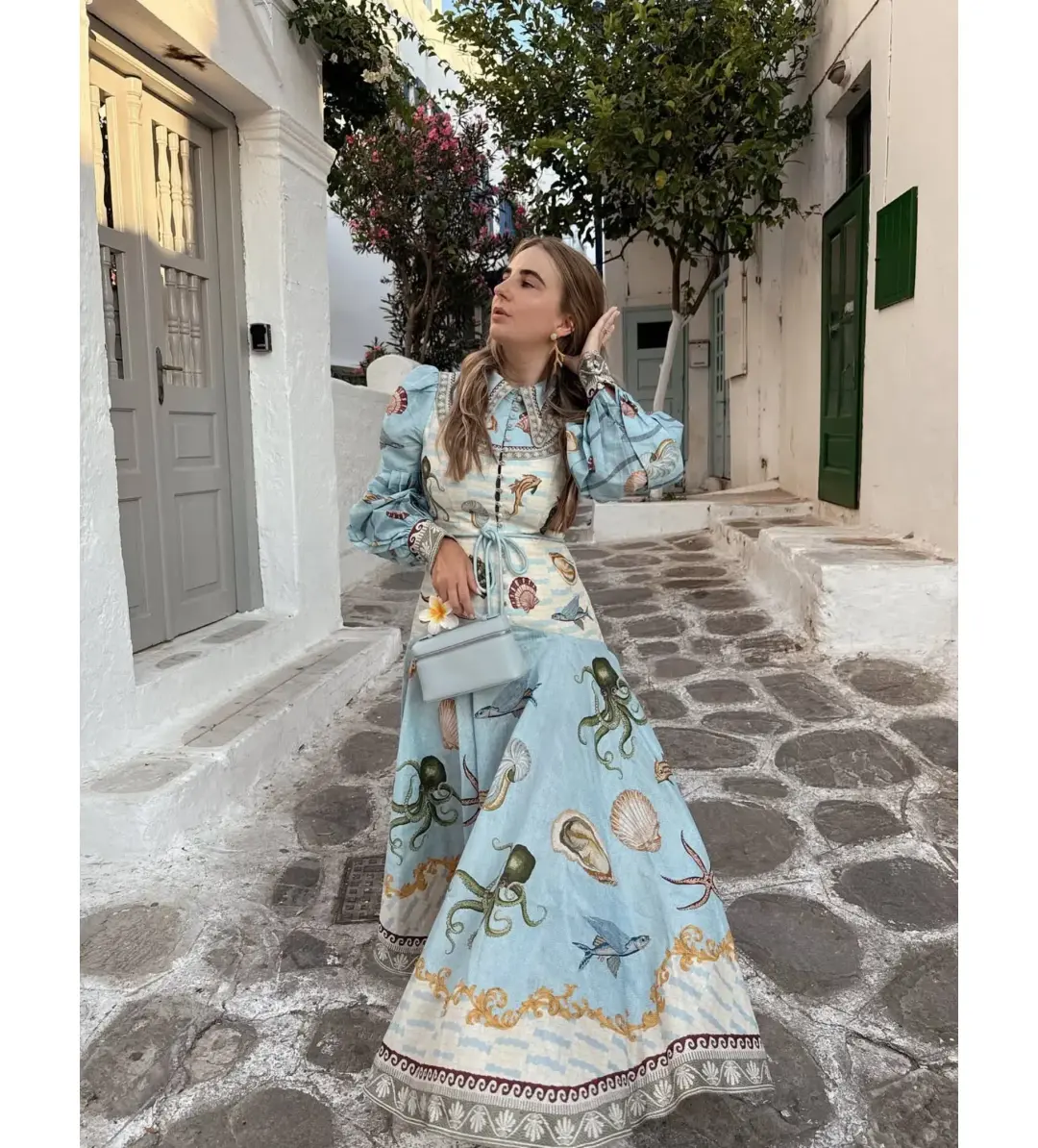 Alemais Bath House Shirt Midi Dress Print Size 16 for rent on The Volte - main image