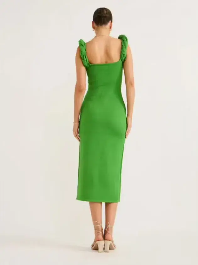 Rachel Gilbert Rosetta Dress Midi Green Size AU 12 - Image 2