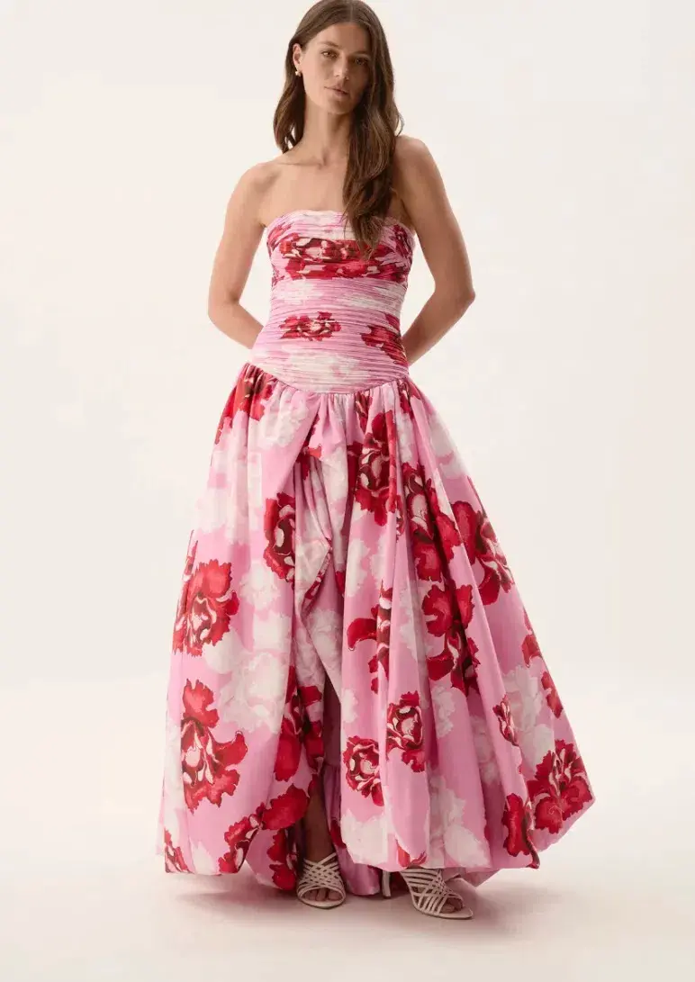 Aje Behold Maxi Dress in Pink Boldly Blooming Size 10 - Image 3