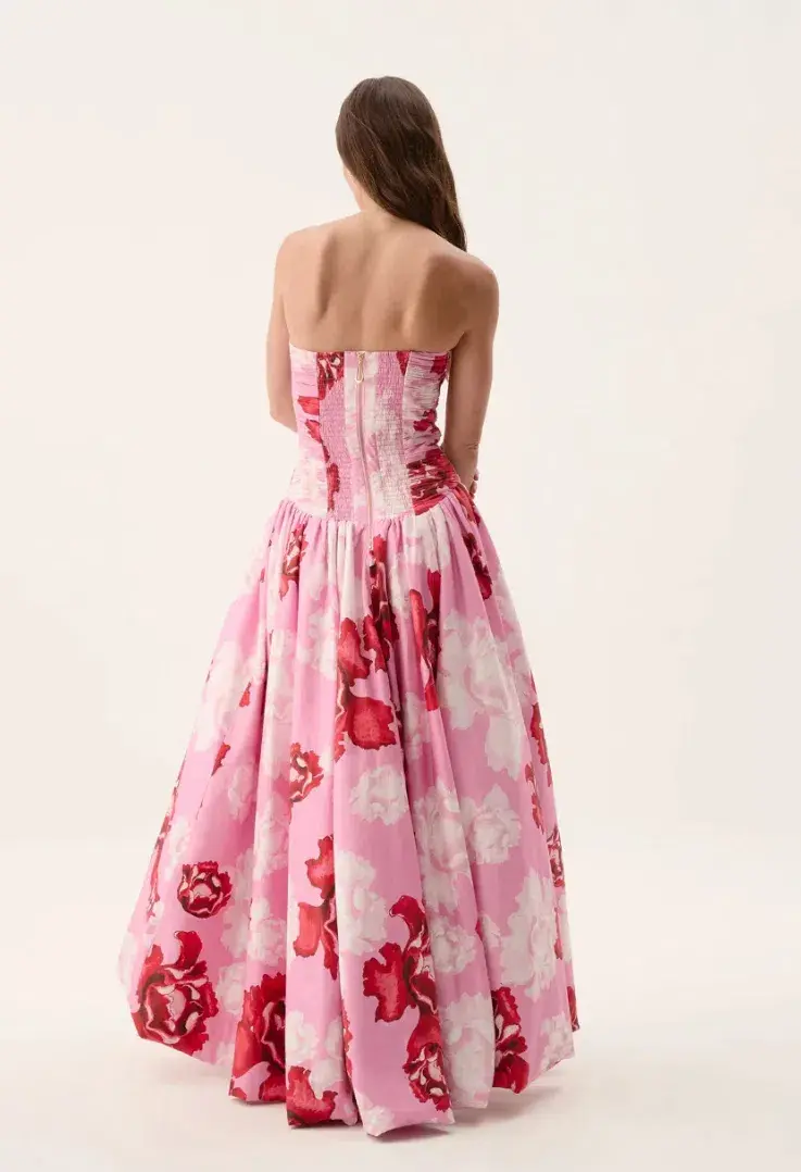 Aje Behold Maxi Dress in Pink Boldly Blooming Size 10 for rent on The Volte - main image